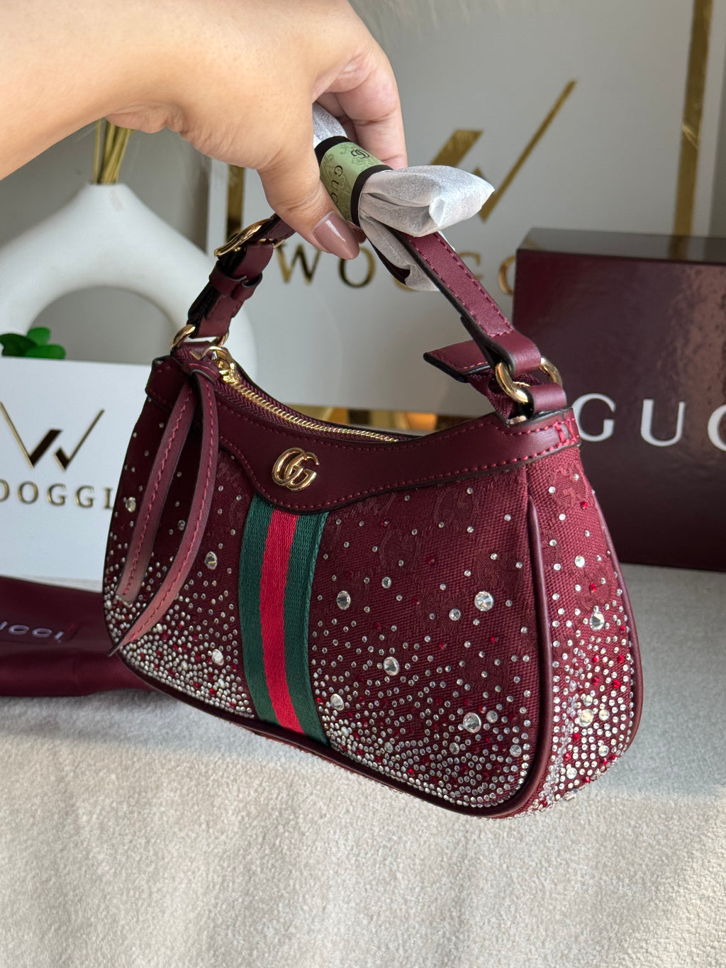 Extremely Premium Gucci Wine Red Glam Bag