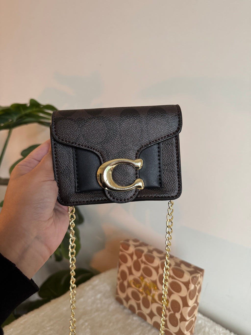 Coach Signature Wallet with Detachable Long Chain - Signature Brown