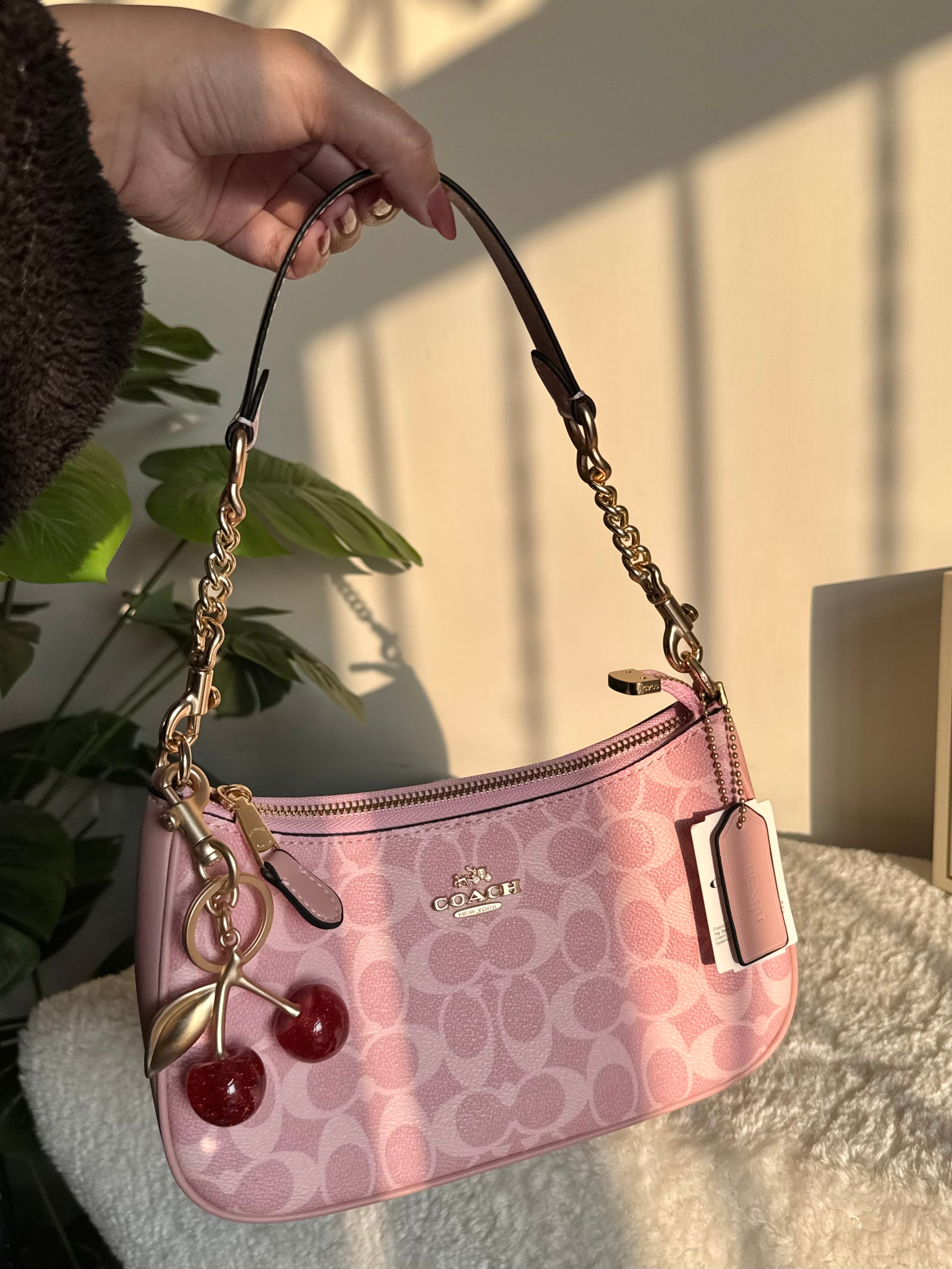 COACH TERI PREMIUM with Coach Cherry Charm (Pink) - BOX PACKING