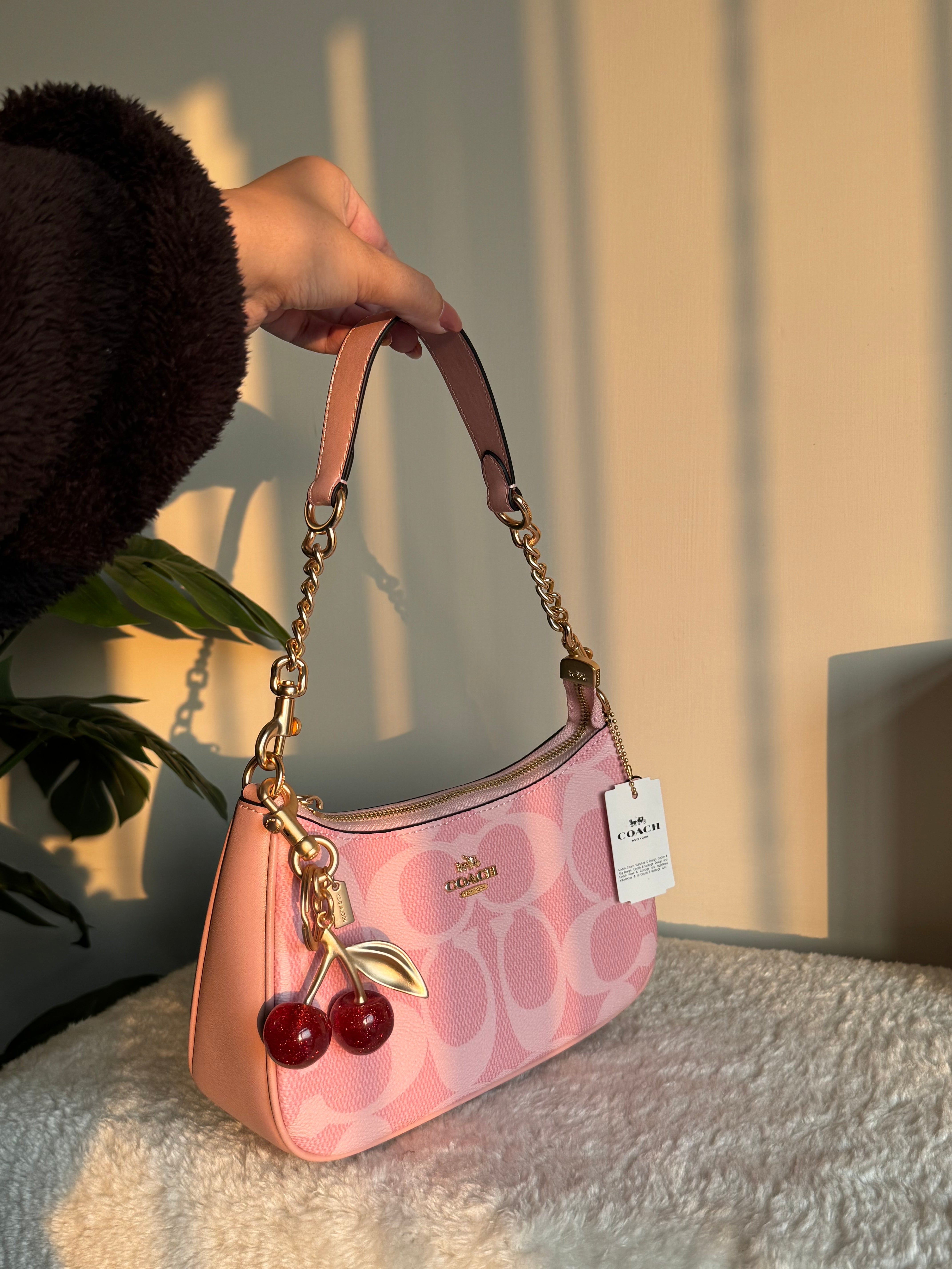 COACH TERI PREMIUM with Coach Cherry Charm (Pink) - BOX PACKING