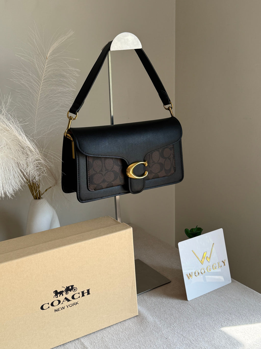 COACH TABBY 26 Black & Dark Brown Decent Quality - BOX PACKING
