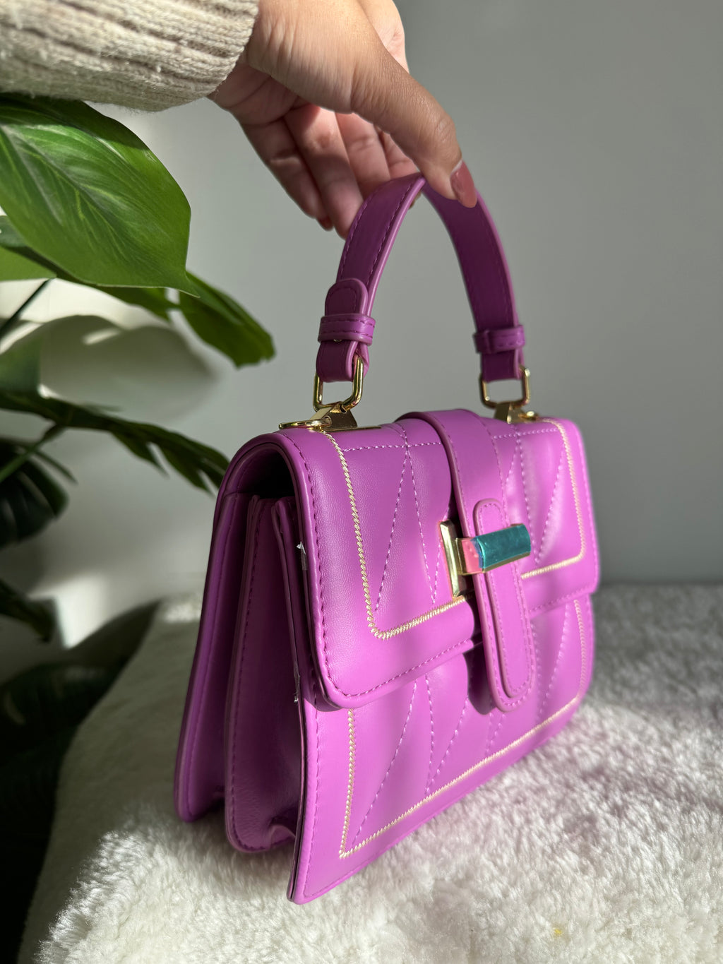 Luna Bag with Long Strap (Mauve)