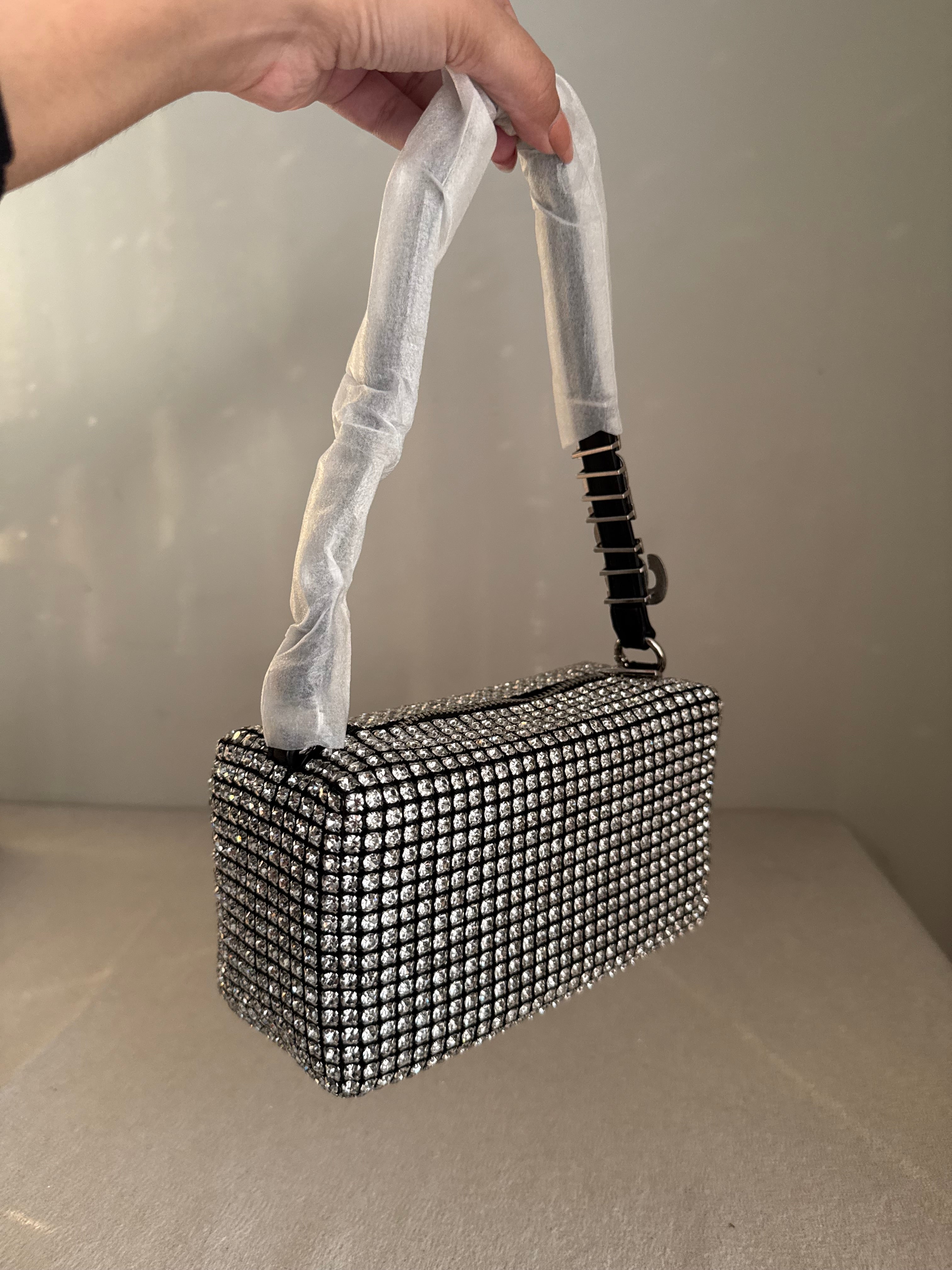 Alexander Wang Rhinestone Evening Clutch (Silver & Black)