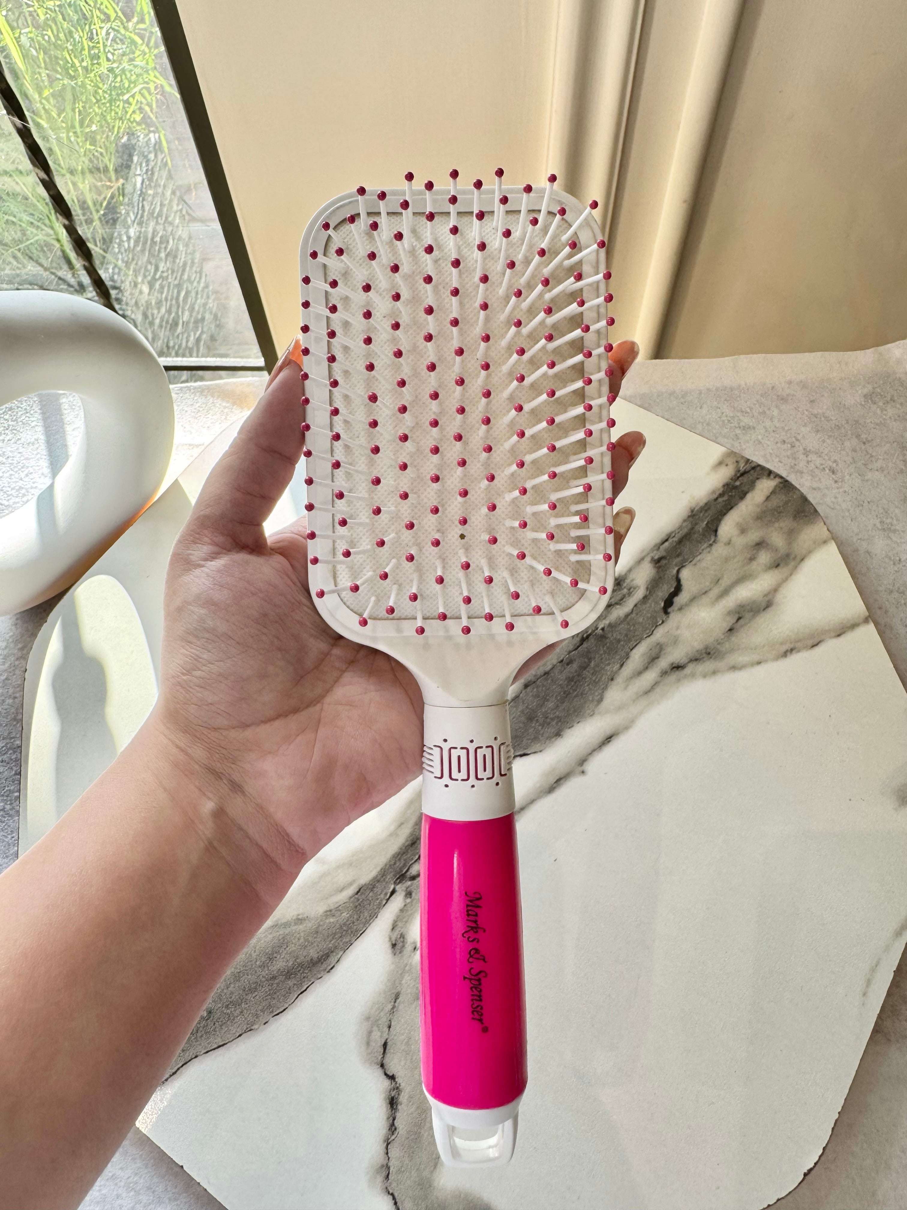 Softest White Pink Square Brush