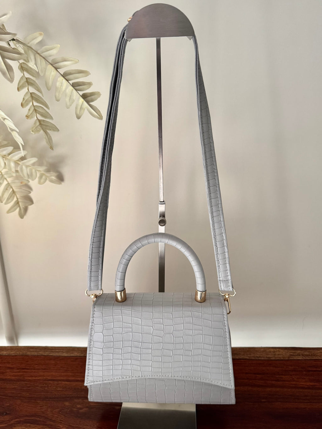Elara Classic Bag with Strap - Grey