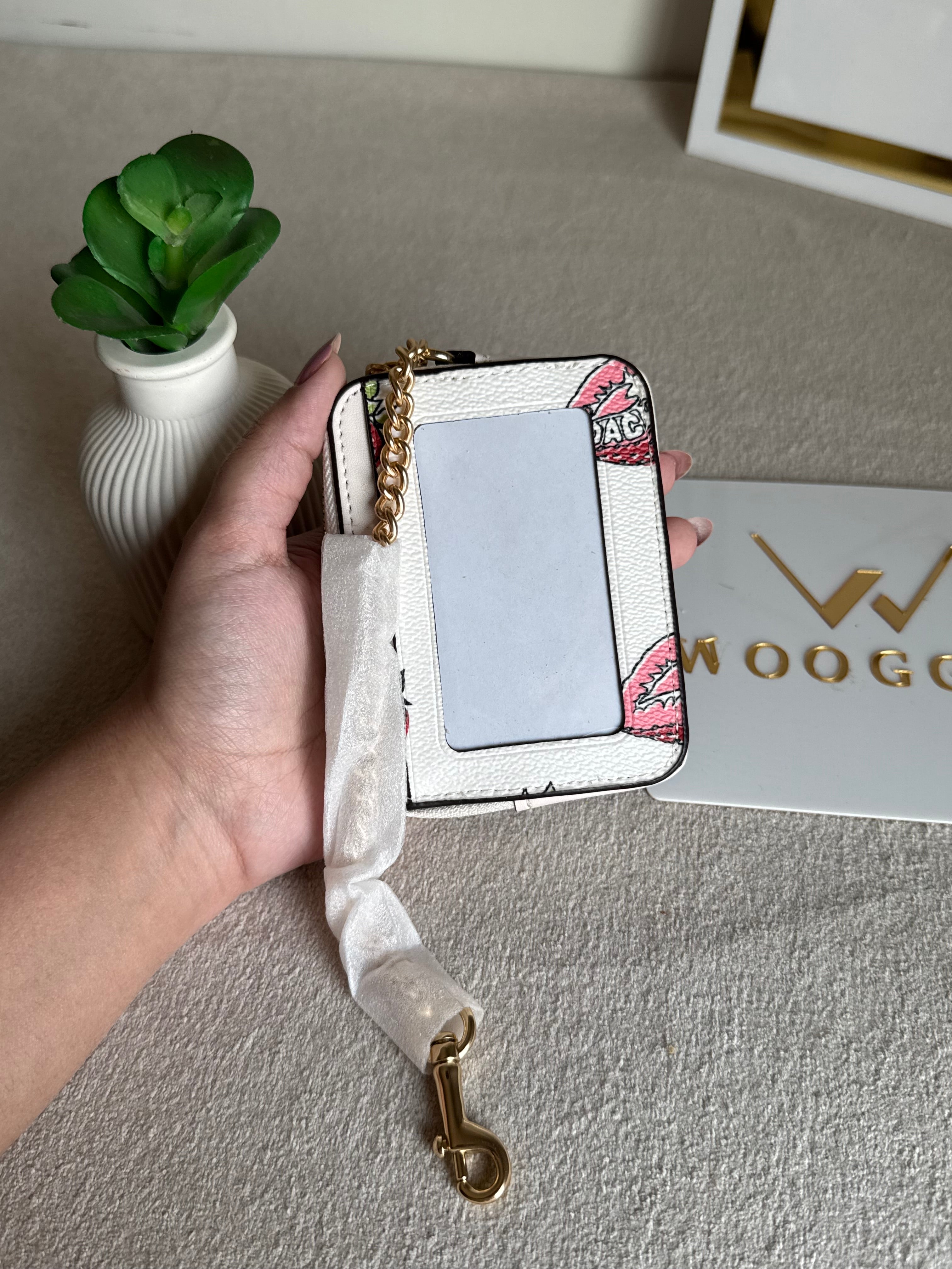 Coach Zip Card Case - Strawberries