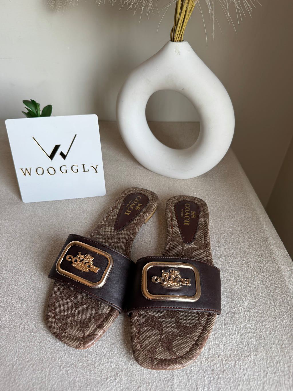 Minimal Coach Slides - Signature Brown