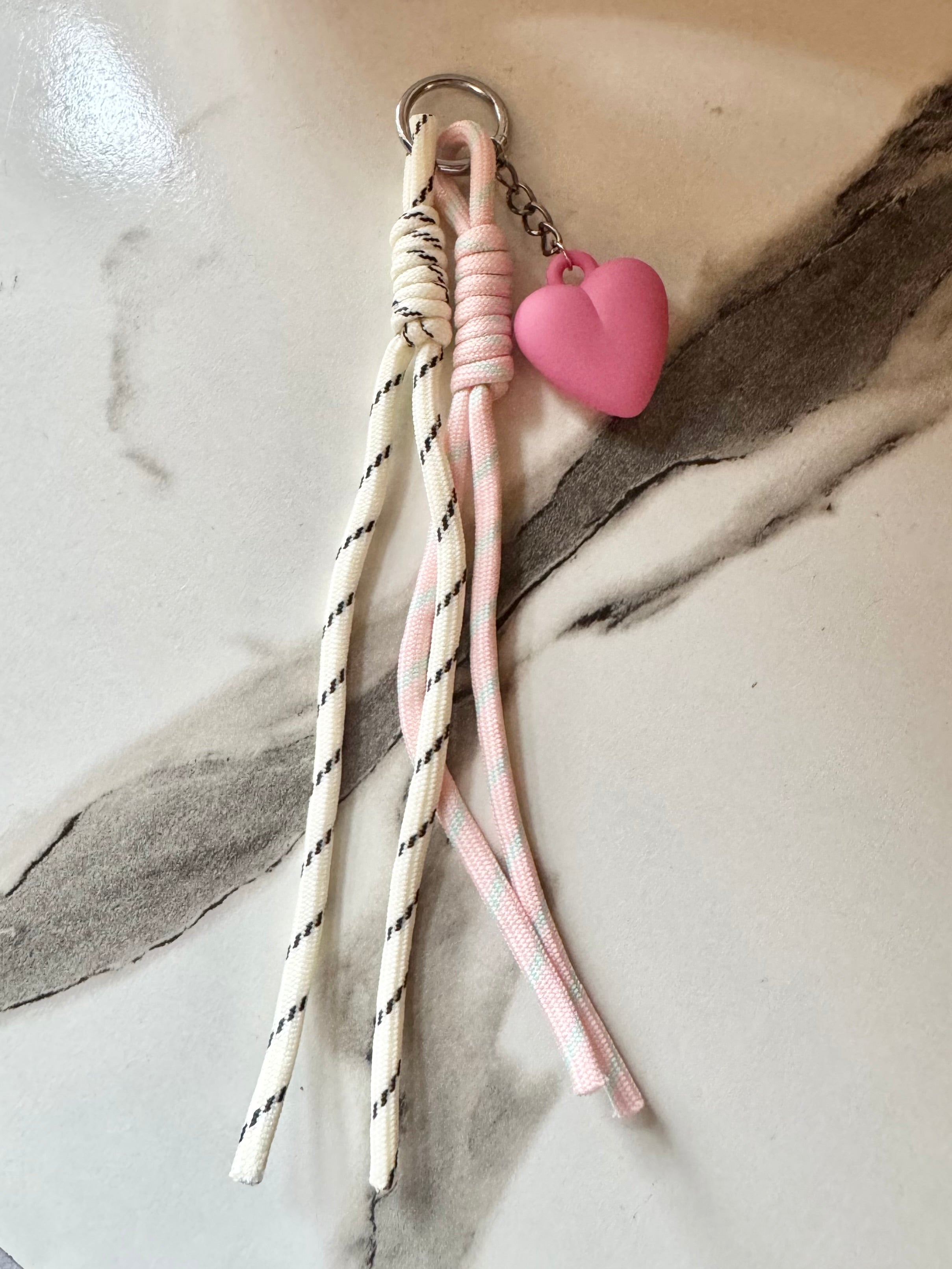Pink Heart Bag Charm