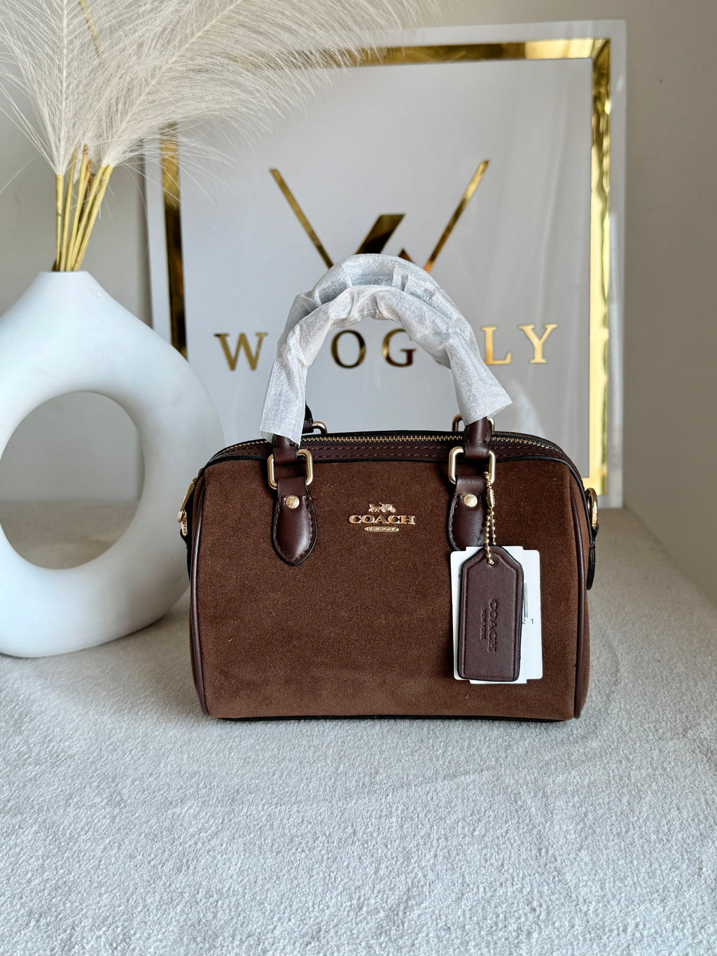 COACH Mini Duffle Bag PREMIUM with Long Strap (Chocolate Brown) - BOX PACKING