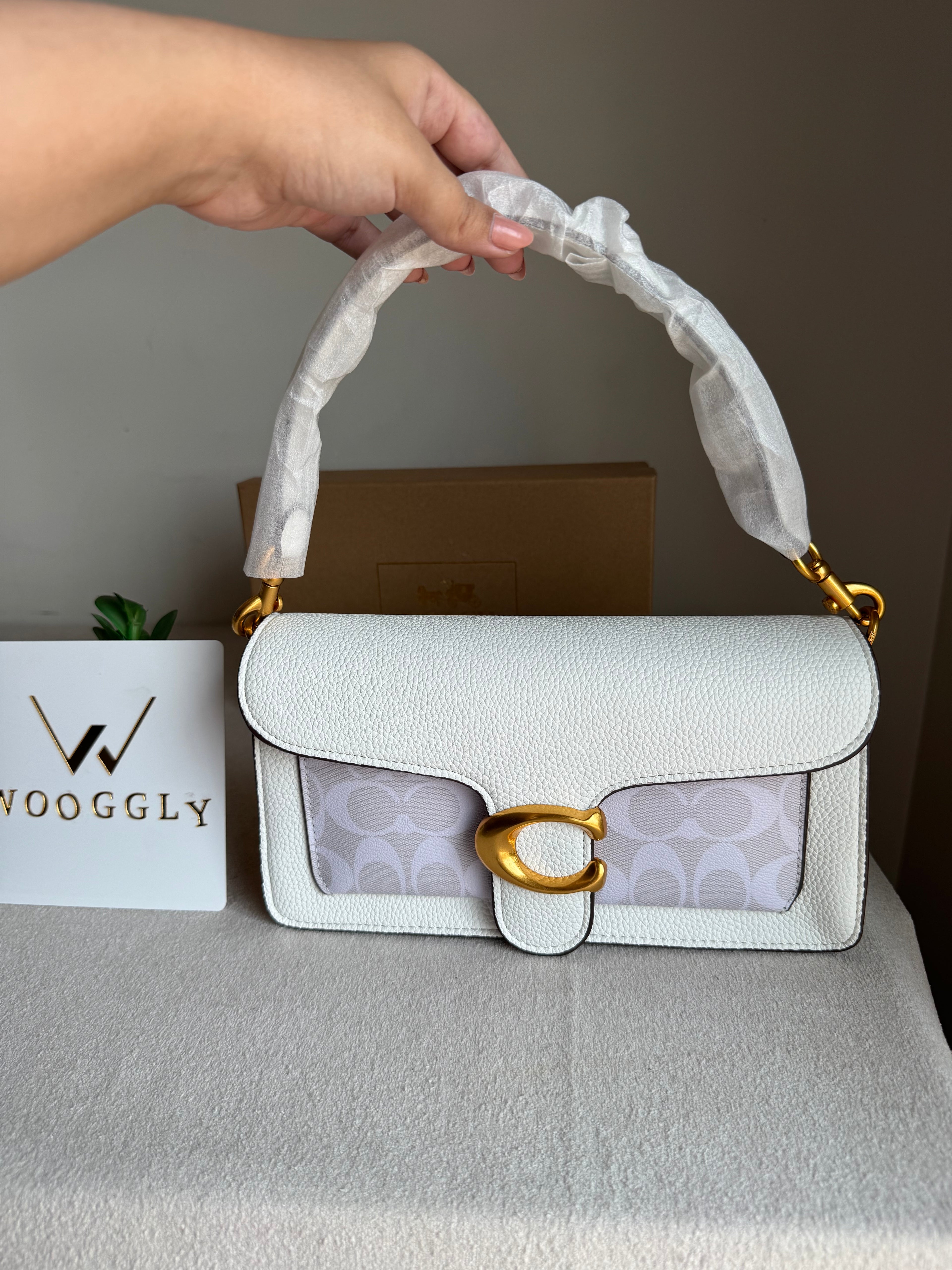 COACH TABBY Canvas White Good Quality -  BOX PACKING