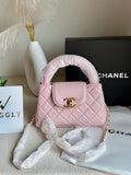 CH Premium Viral Quilted Bag – Pink with Box Packaging