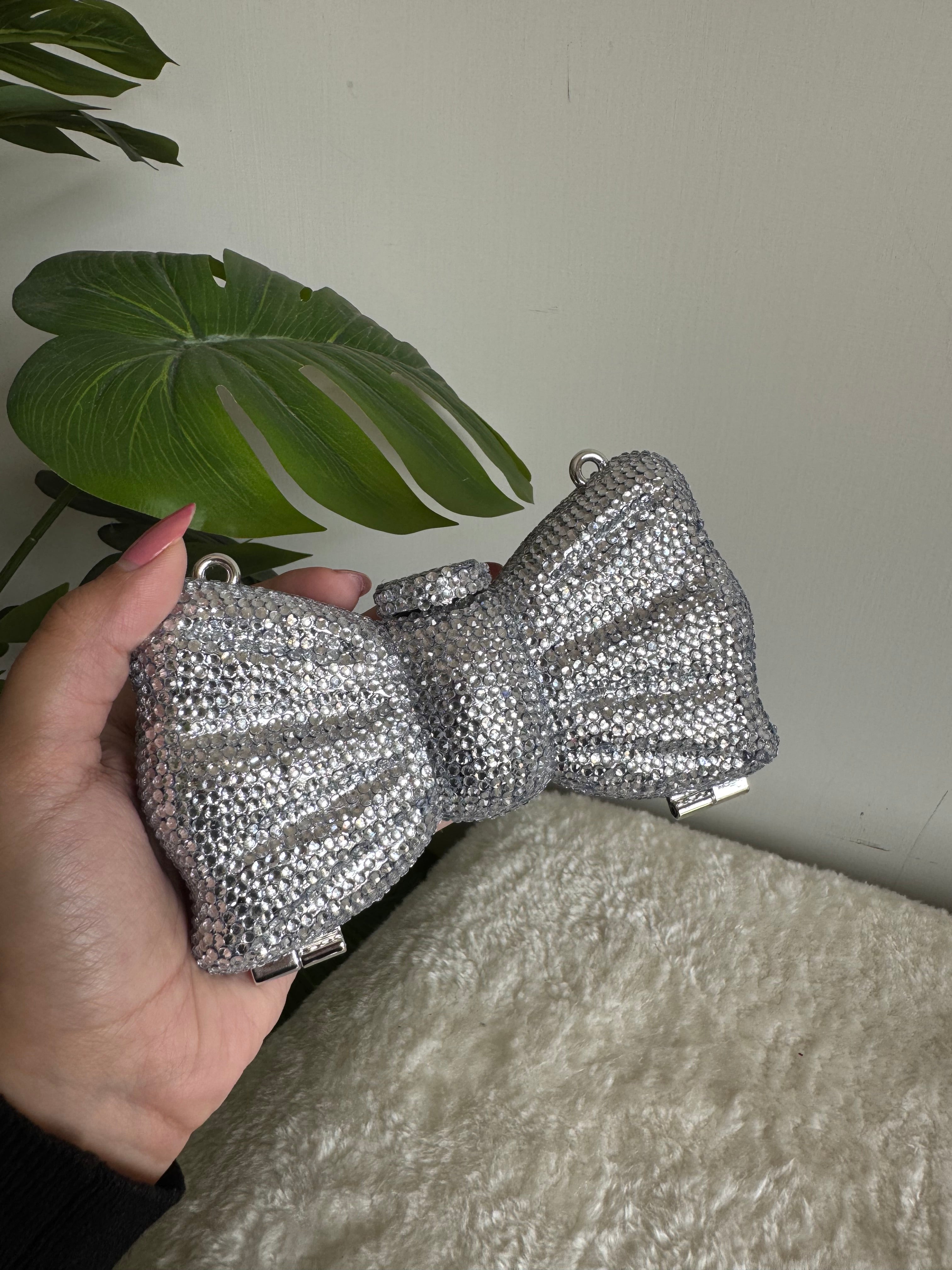 Swarovski Bow Clutch - Silver
