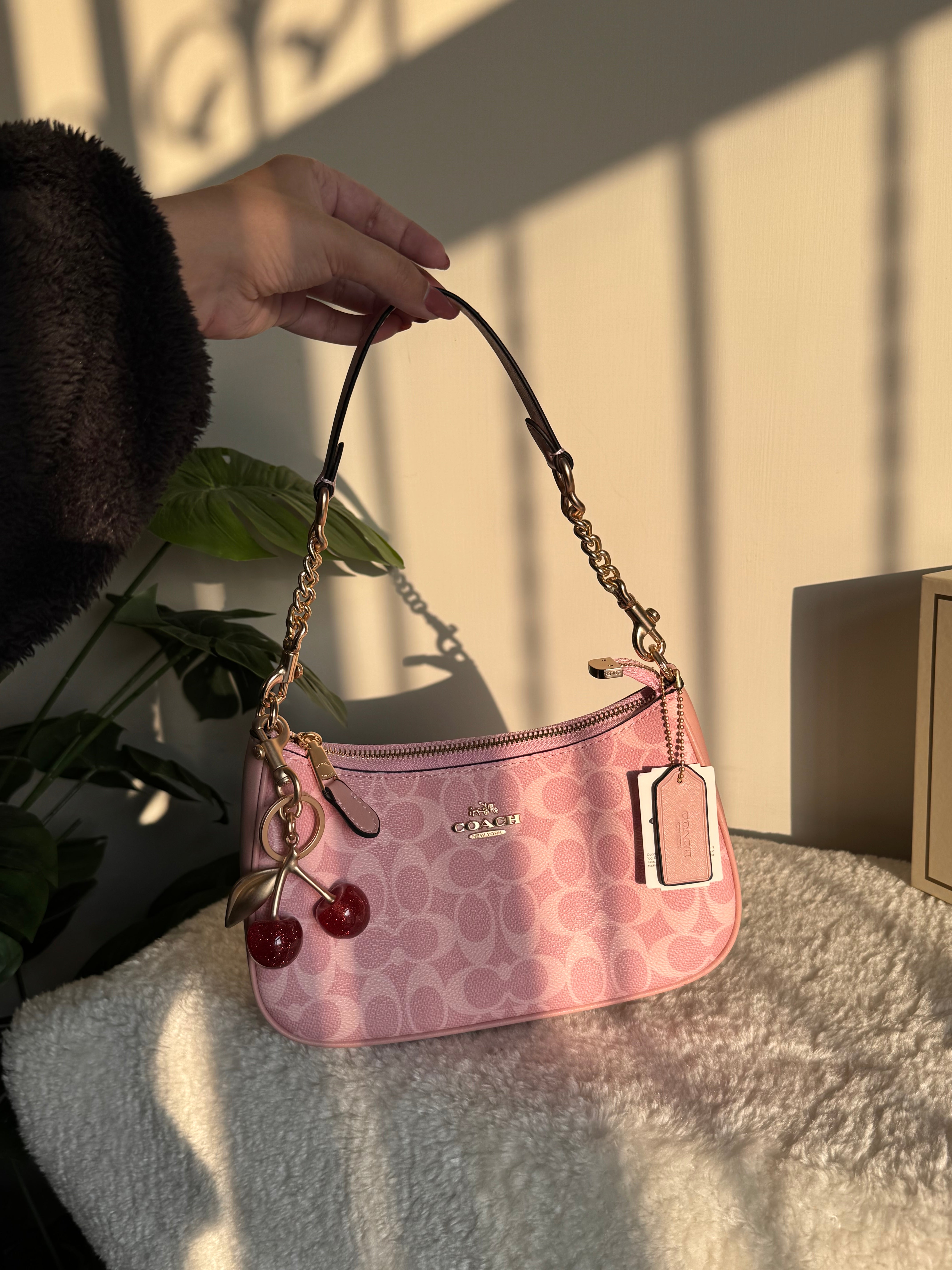 COACH TERI PREMIUM with Coach Cherry Charm (Pink) - BOX PACKING