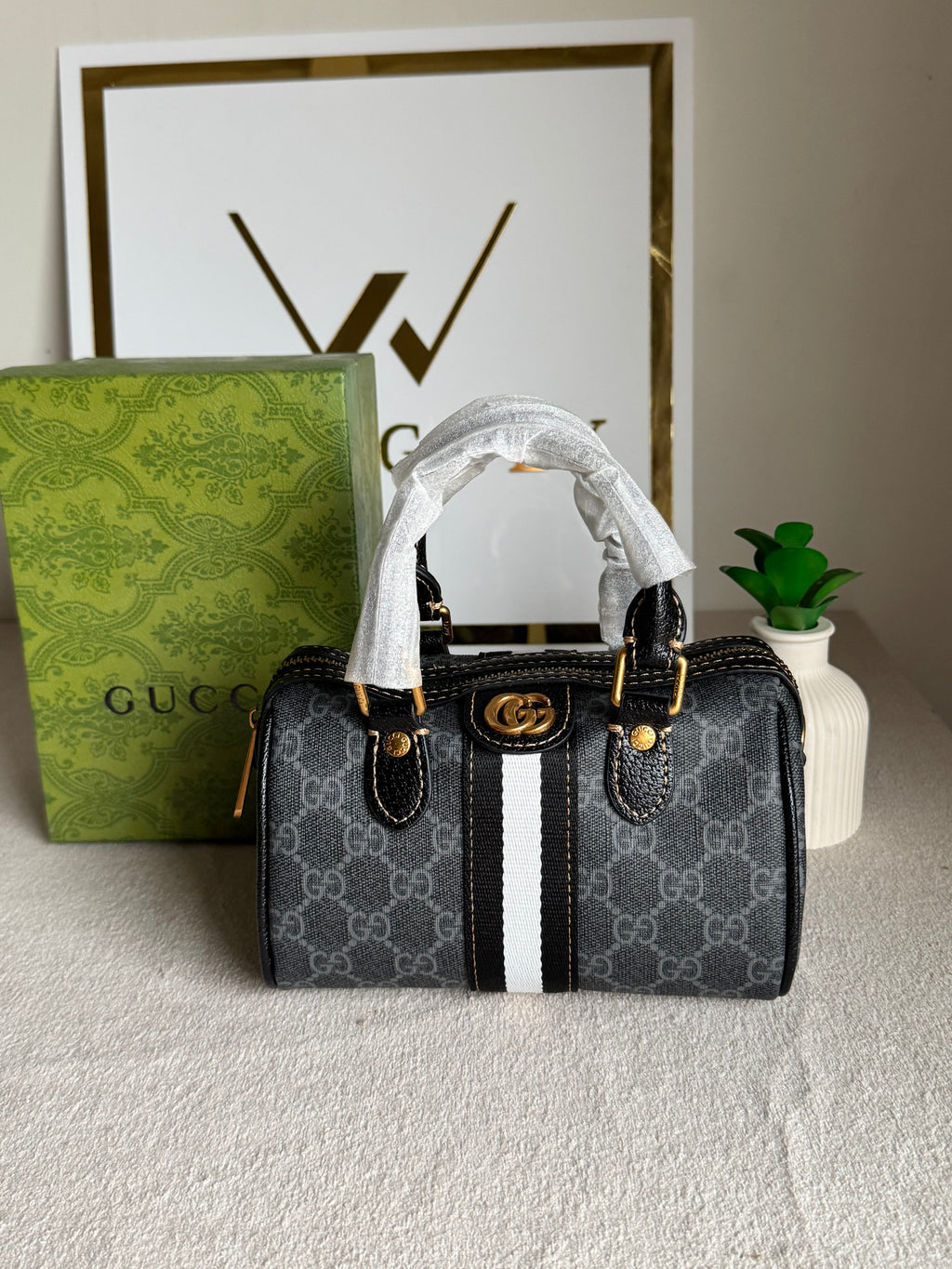 Gucci Mini Duffle Bag - Black & White