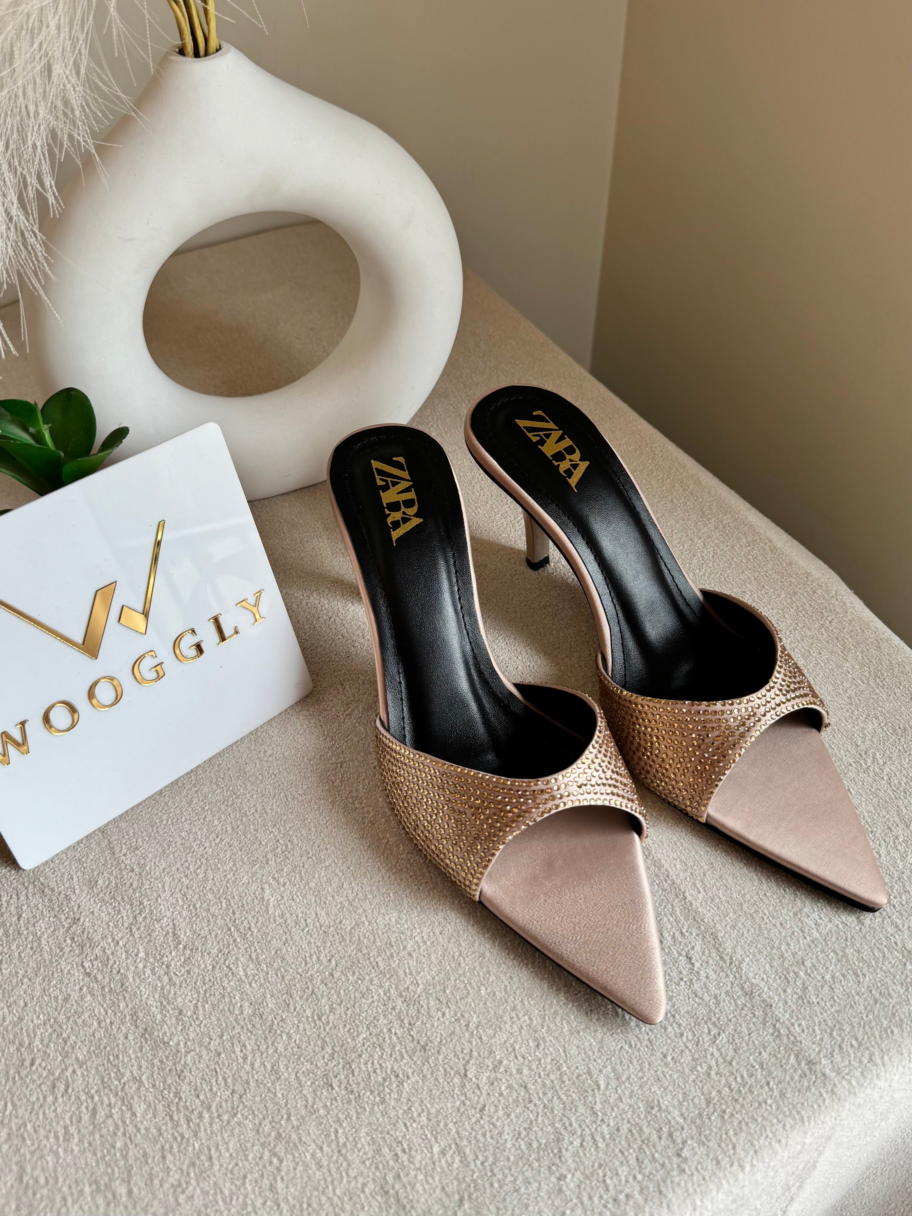 Bling Zara Heels - Beige
