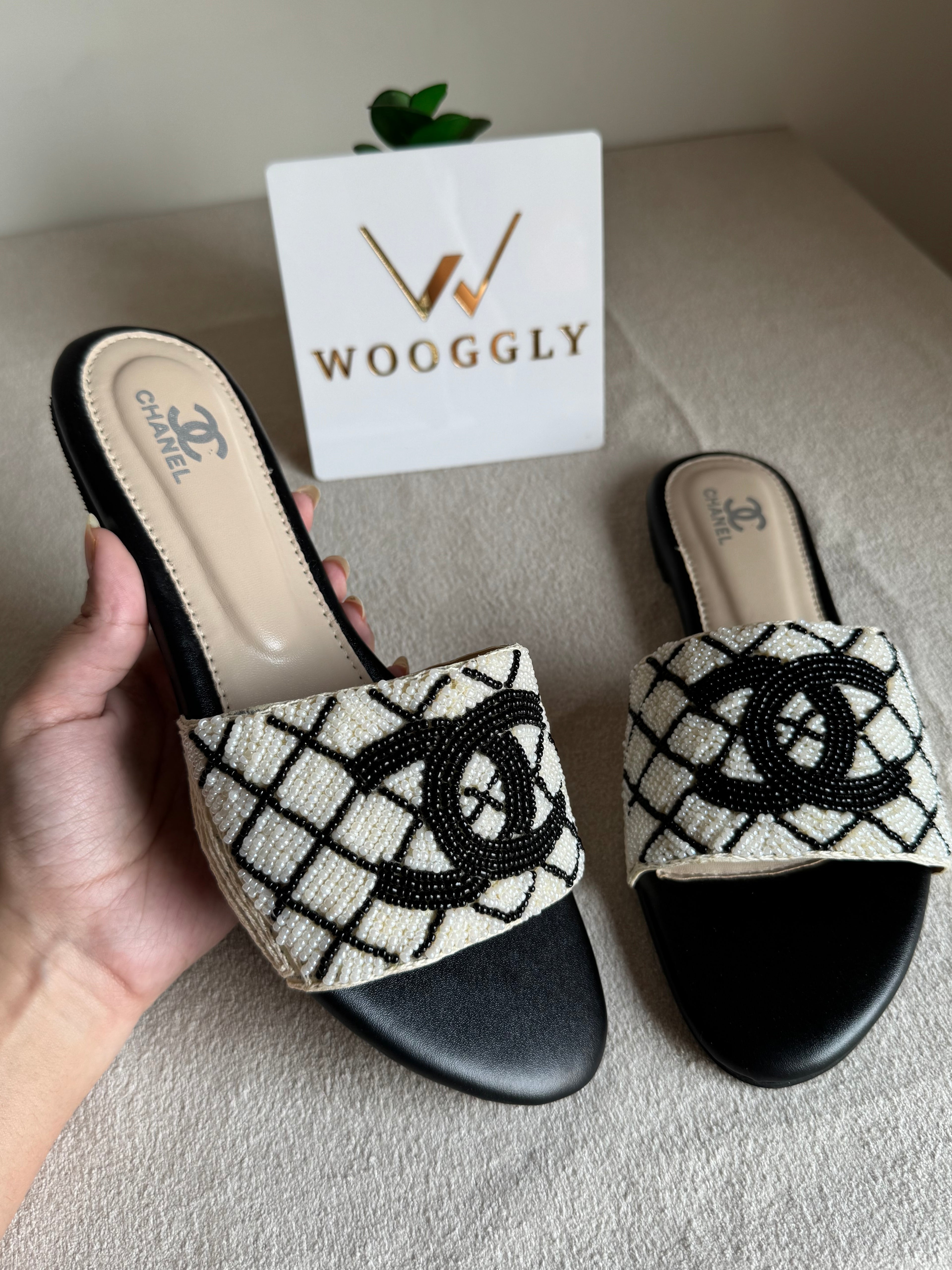 Chanel Slides - Black & White