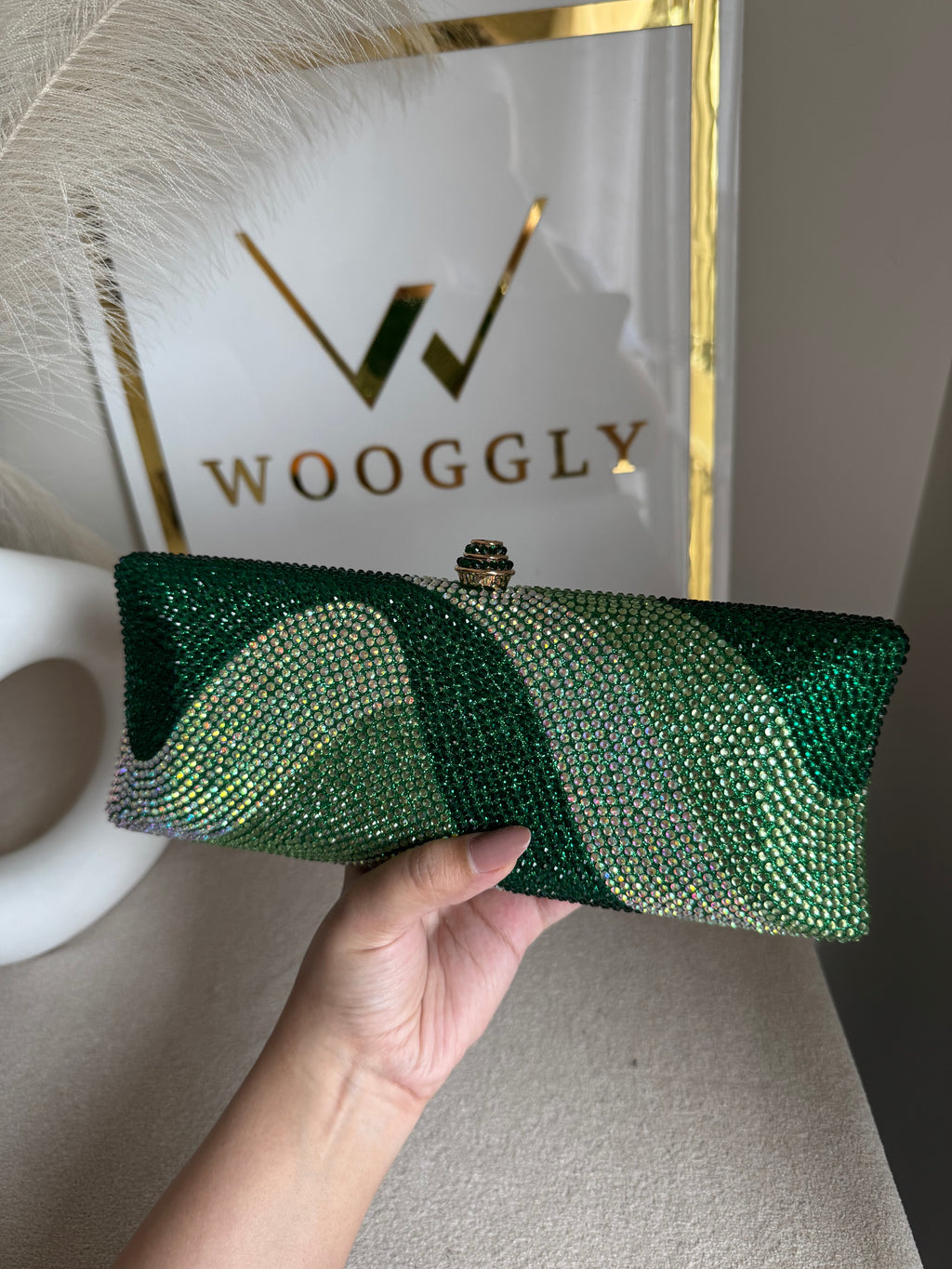 High Quality Élan Clutch - Multi Emerald Green
