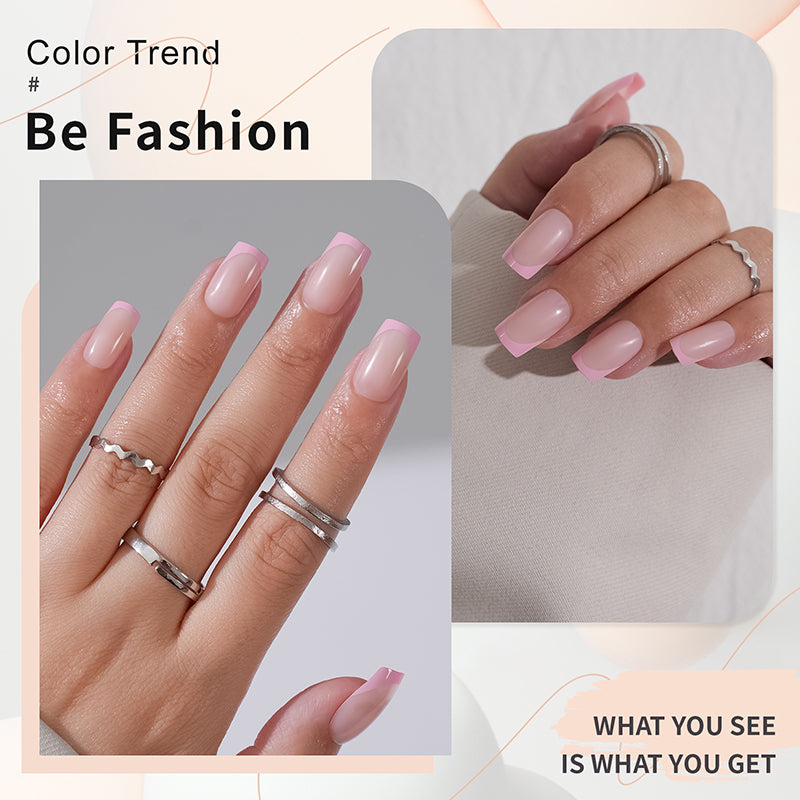 Pretty Pink Press On Nails - 24 Pieces Complete Kit