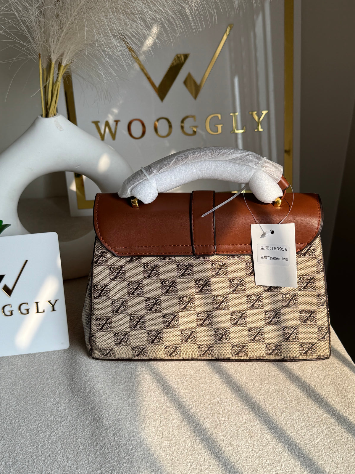 Premium Ella Hand Bag Beige & Brown
