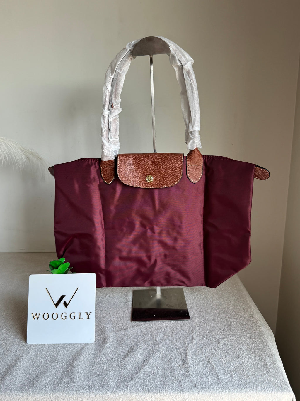 Longchamp Tote LARGE - Wine Red (WITH BRAND LOGO)