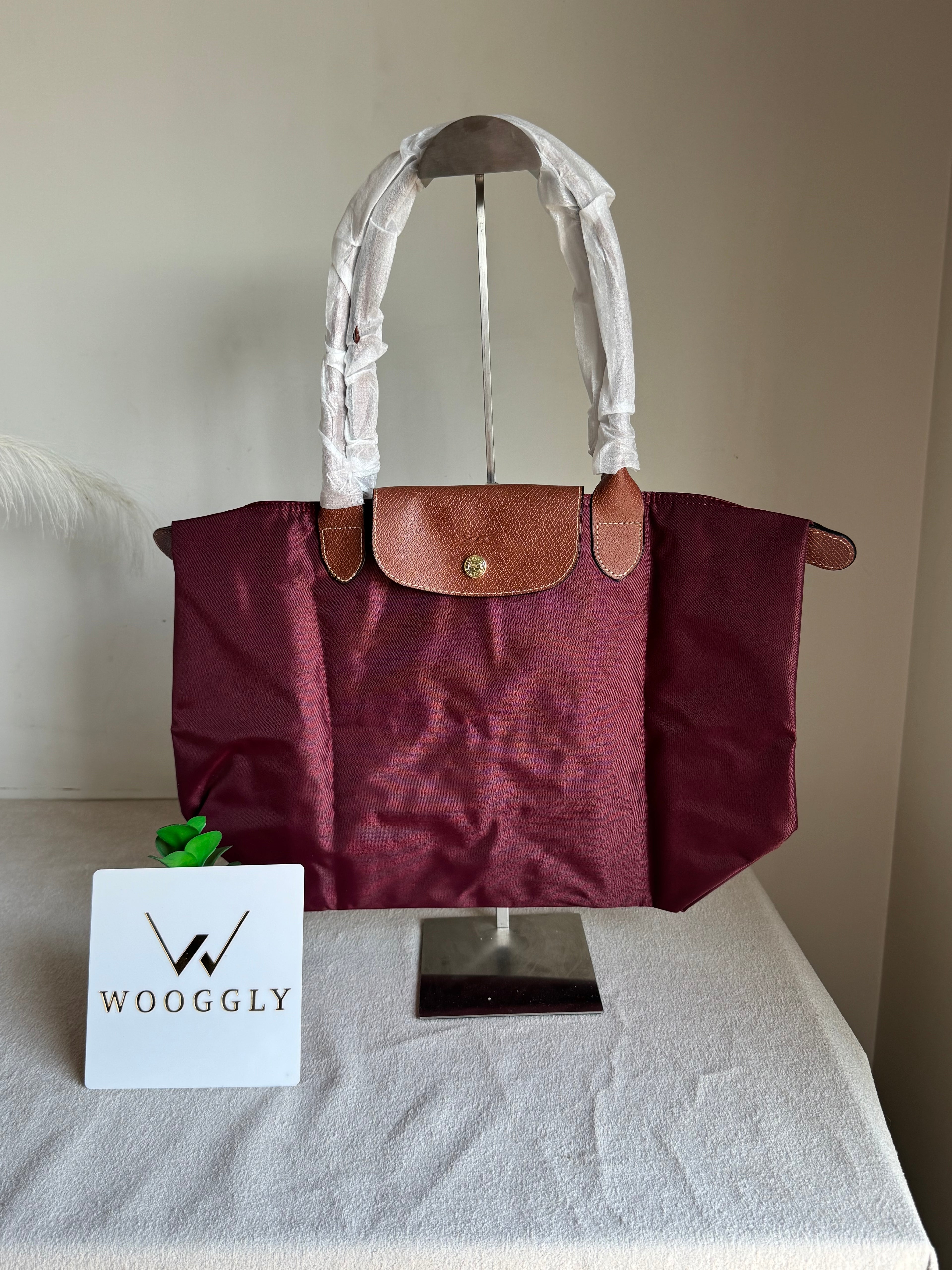 Longchamp Tote LARGE - Wine Red (WITH BRAND LOGO)