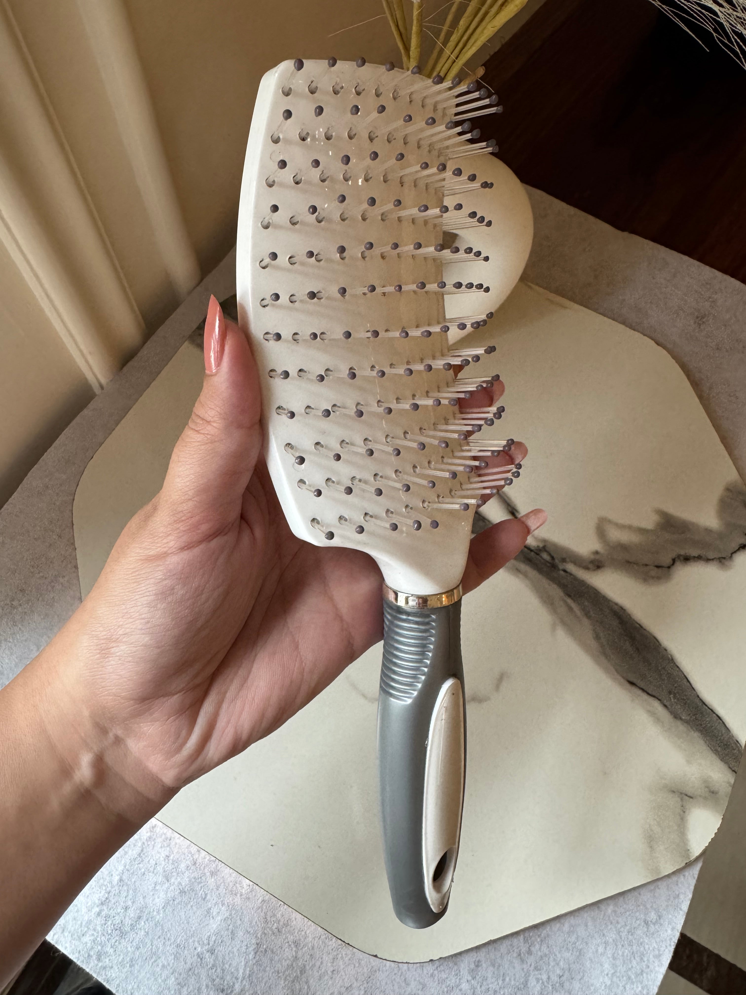 Detangle Hair Brush - White & Grey