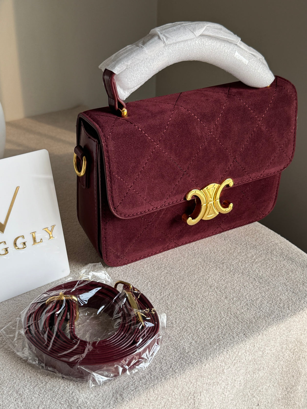 Premium Chloe Hand Bag Burgundy