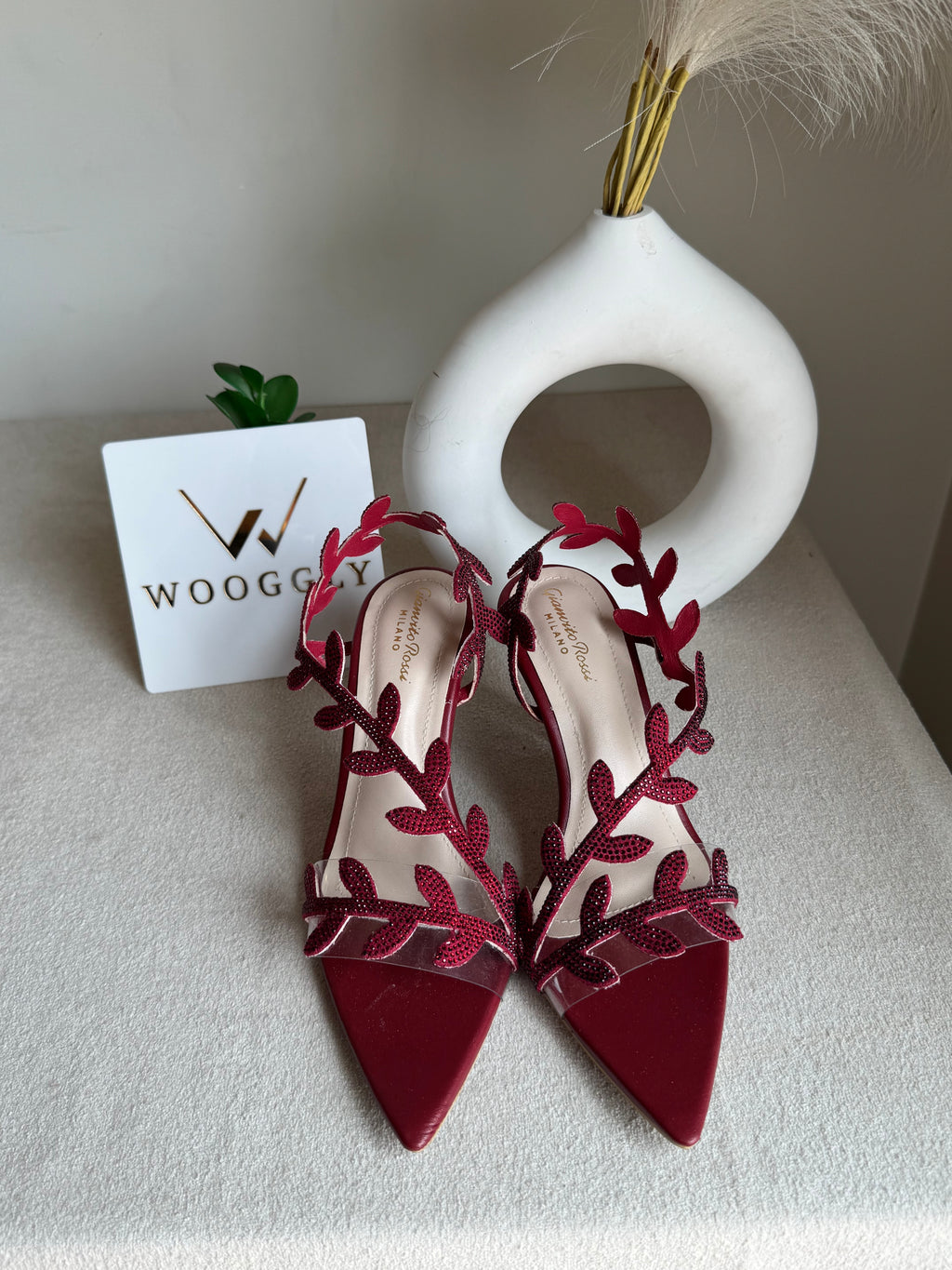 Gianvitto Rossi Heels Glitter Maroon