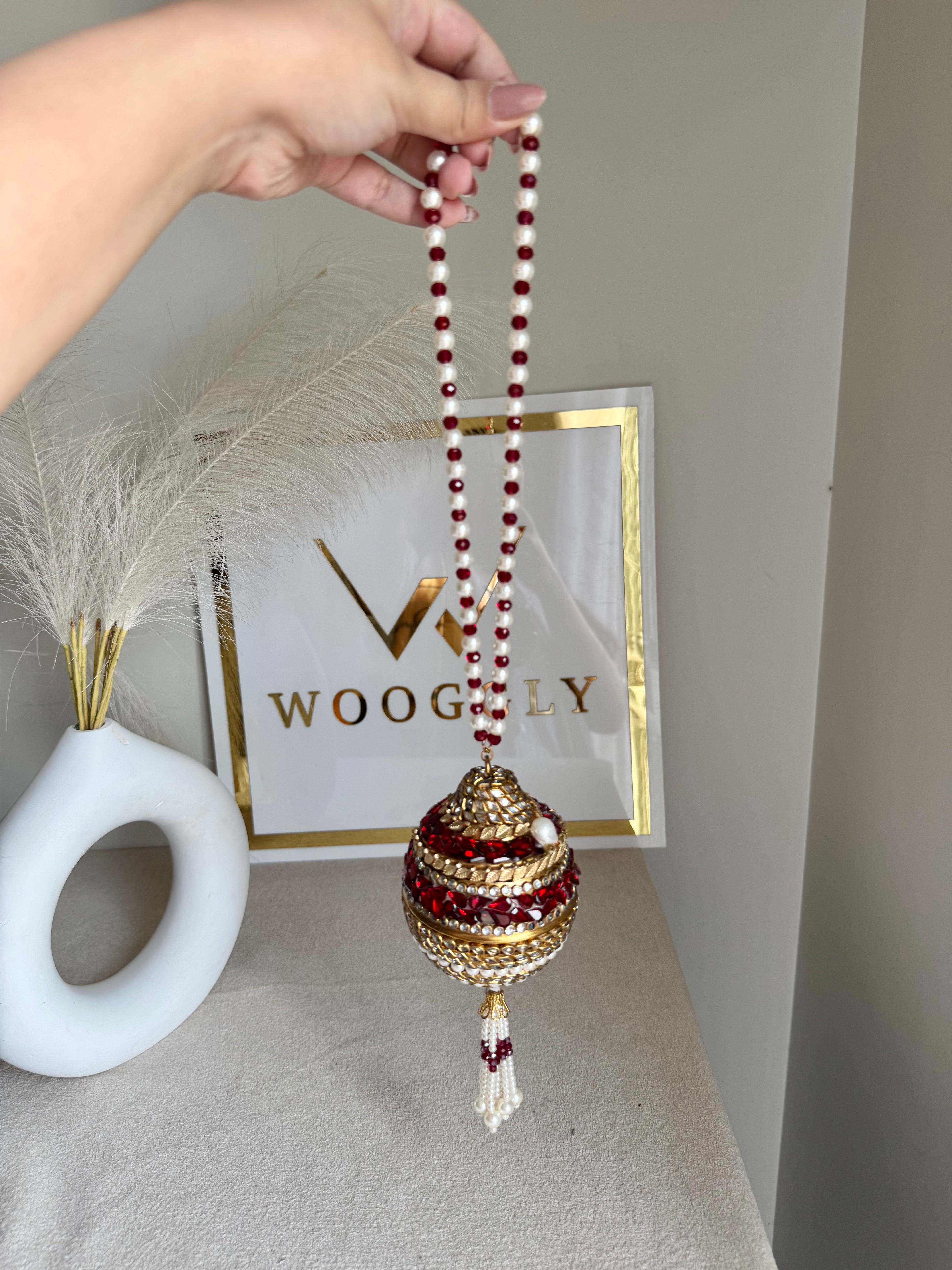 Turkish Potli - Gold & Maroon