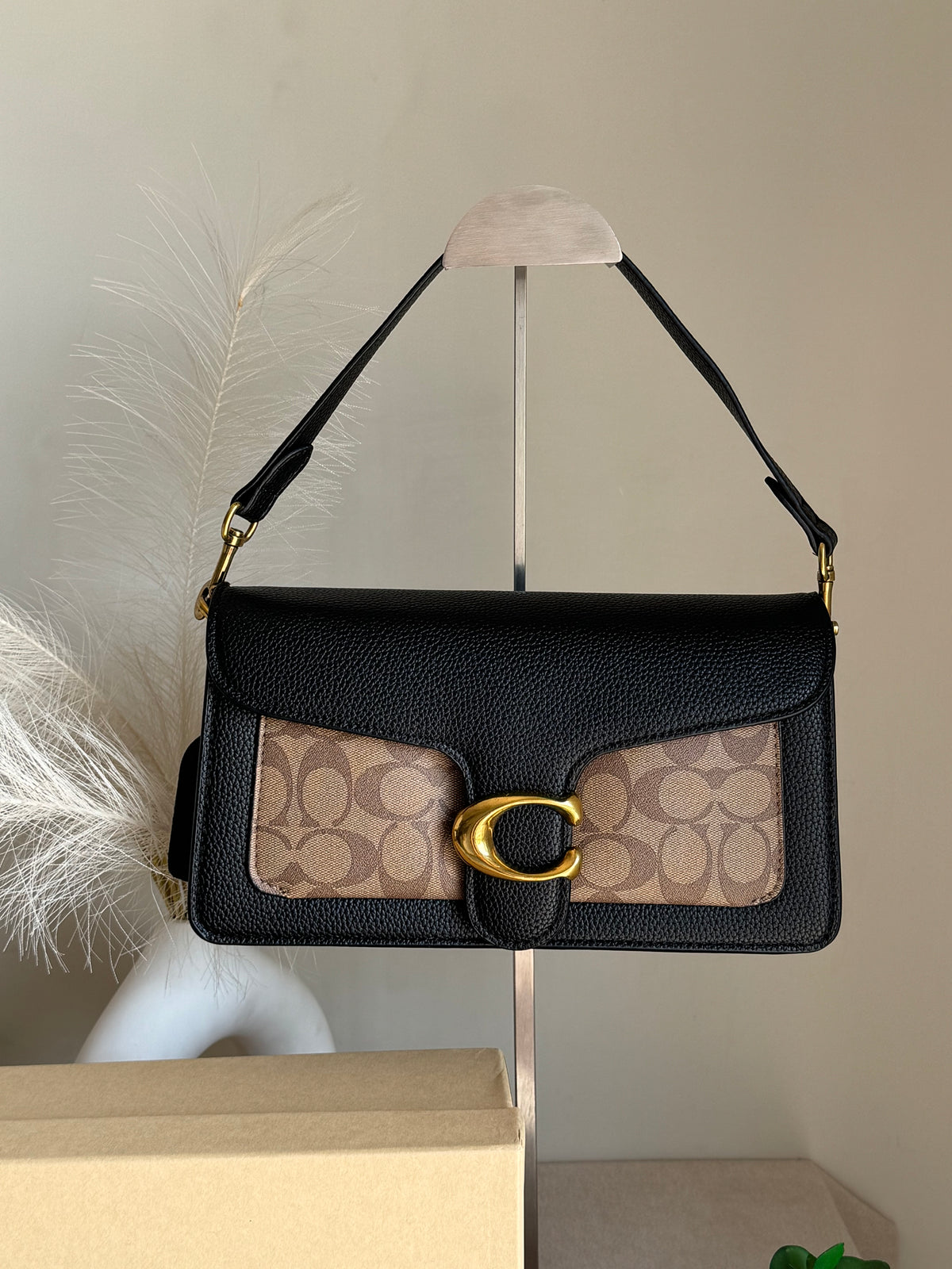 COACH TABBY 26 Apricot Black Decent Quality-BOX PACKING