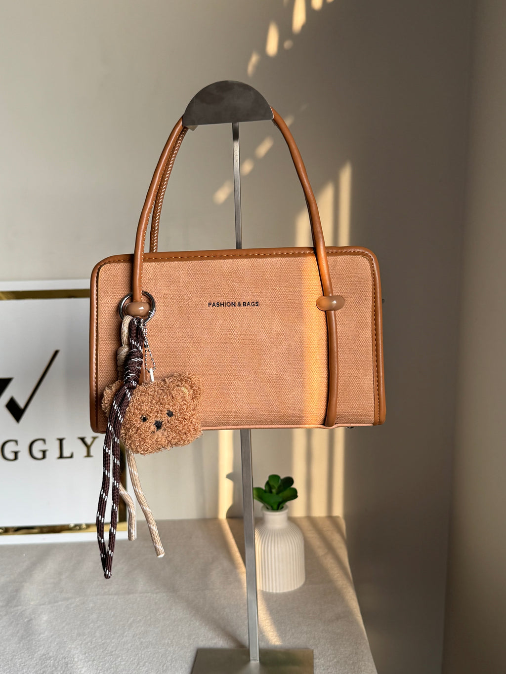 Coco Beige Teddy Bag with Teddy Bag Charm