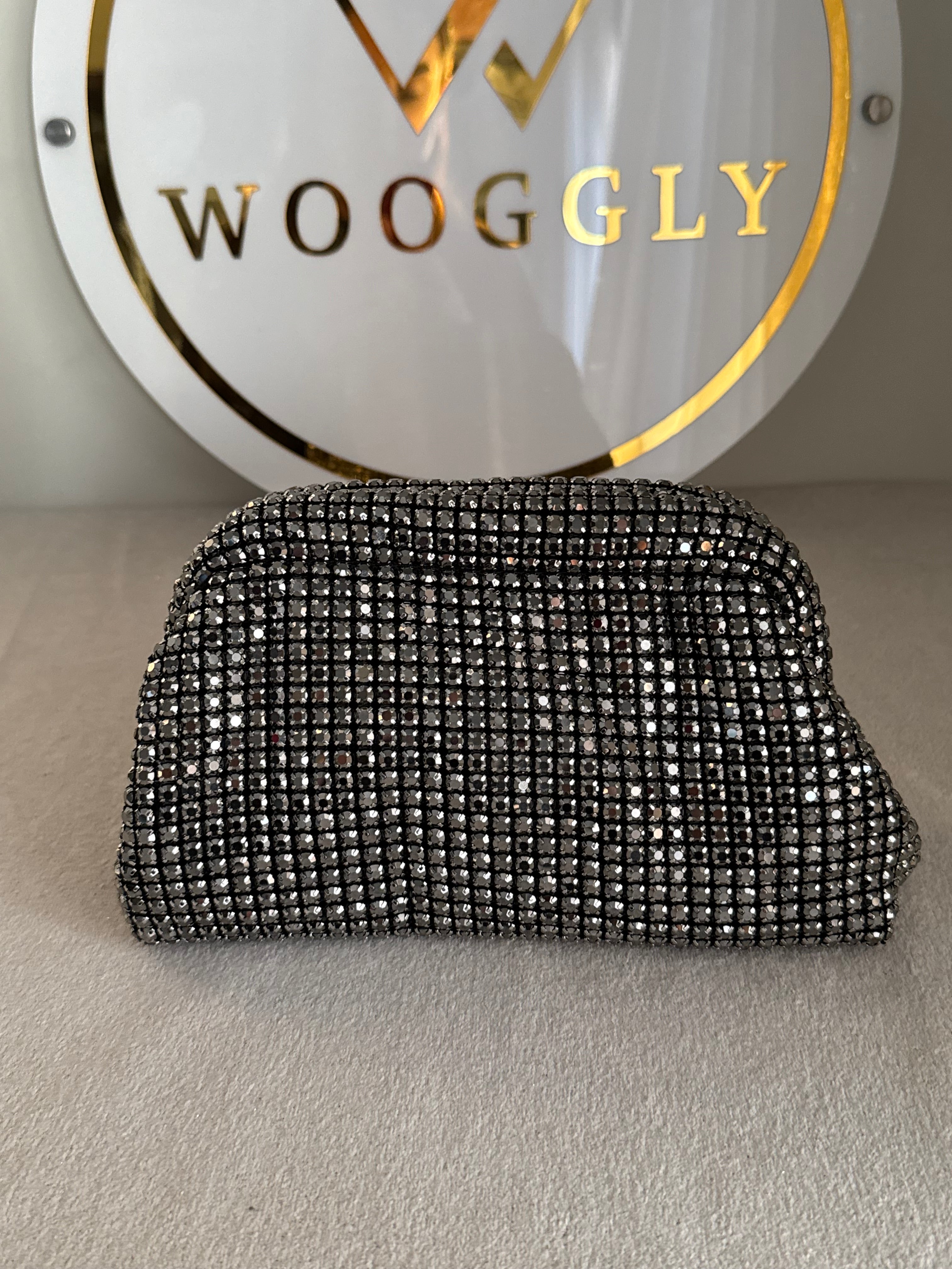 Extremely Premium Rhinestone Evening Clutch (Black)
