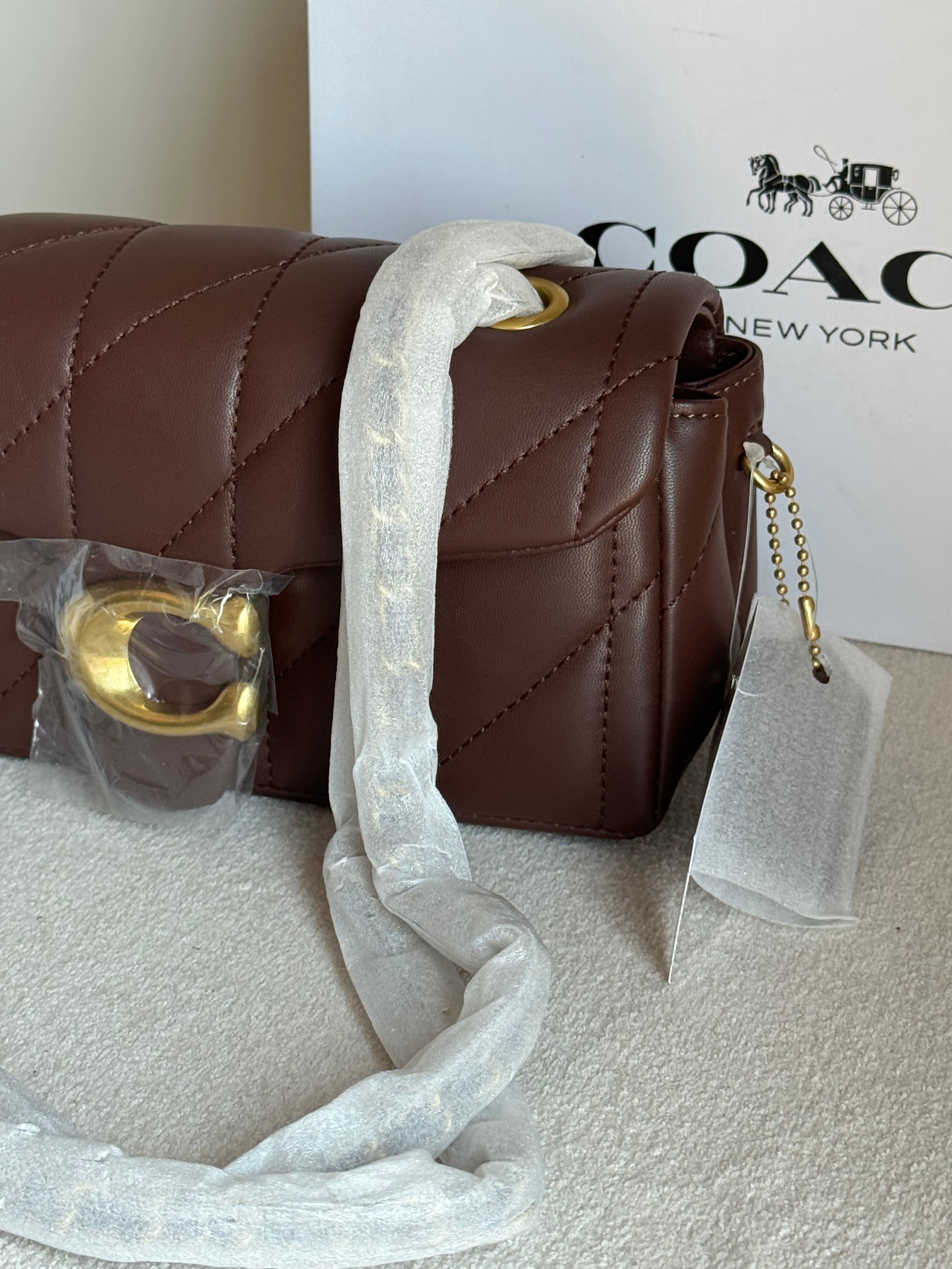 Mini COACH Quilted Tabby (Chocolate Brown) - BOX PACKING