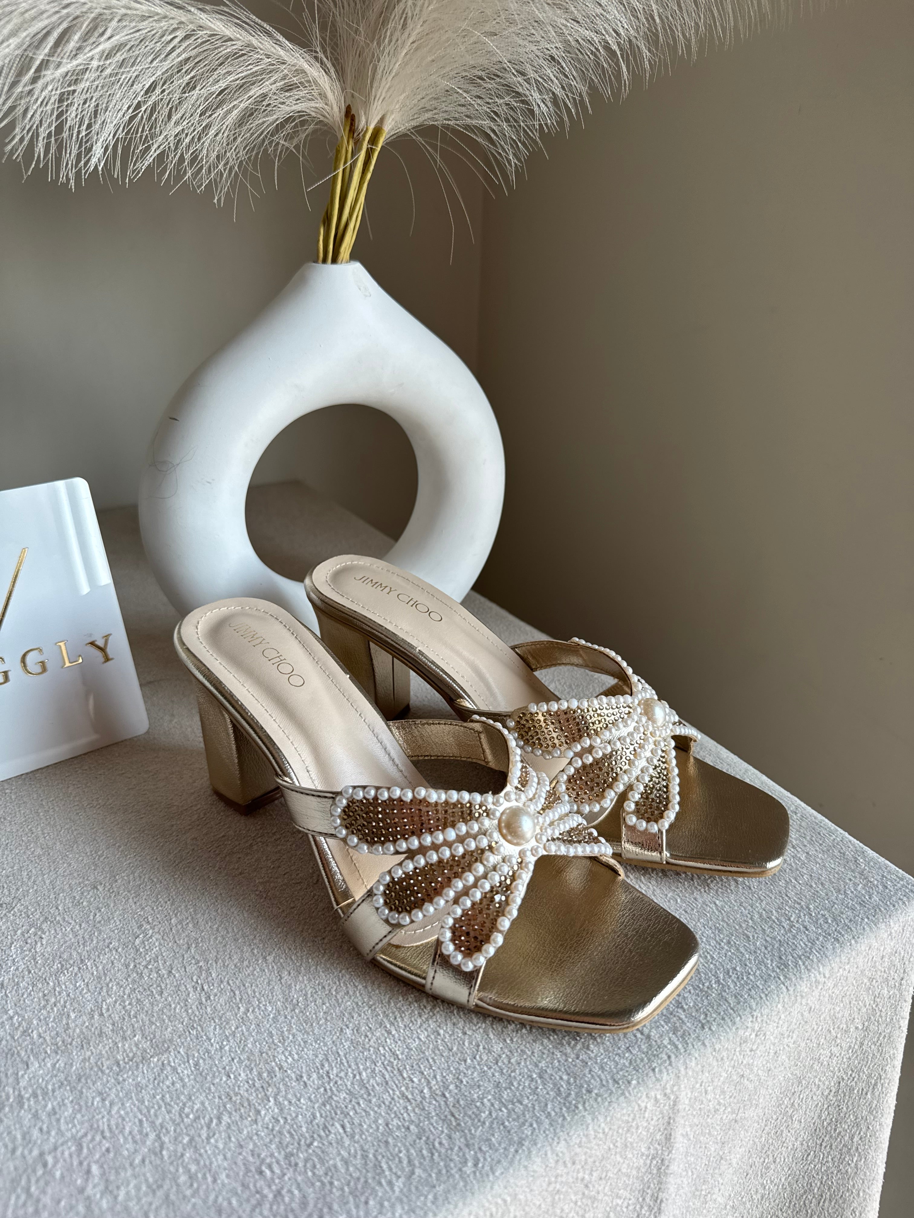 Jimmy Choo Pearl Heels - Champagne