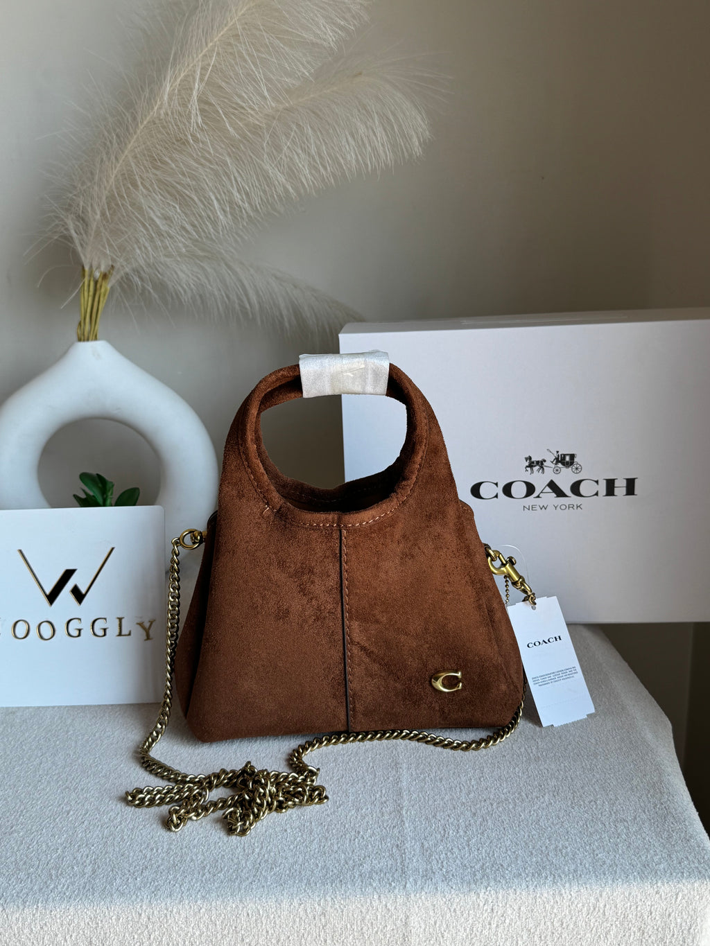 EXTREMELY PREMIUM MINI COACH Lana (Suede Brown) - BOX PACKING
