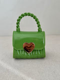 Cute Kids Heart Bag with Chain - Green