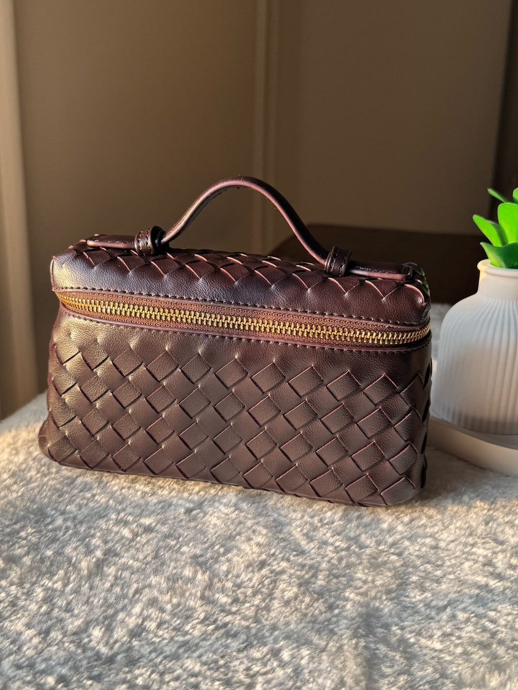 JW Pie Woven Bag with Long Strap (Magenta Purple)