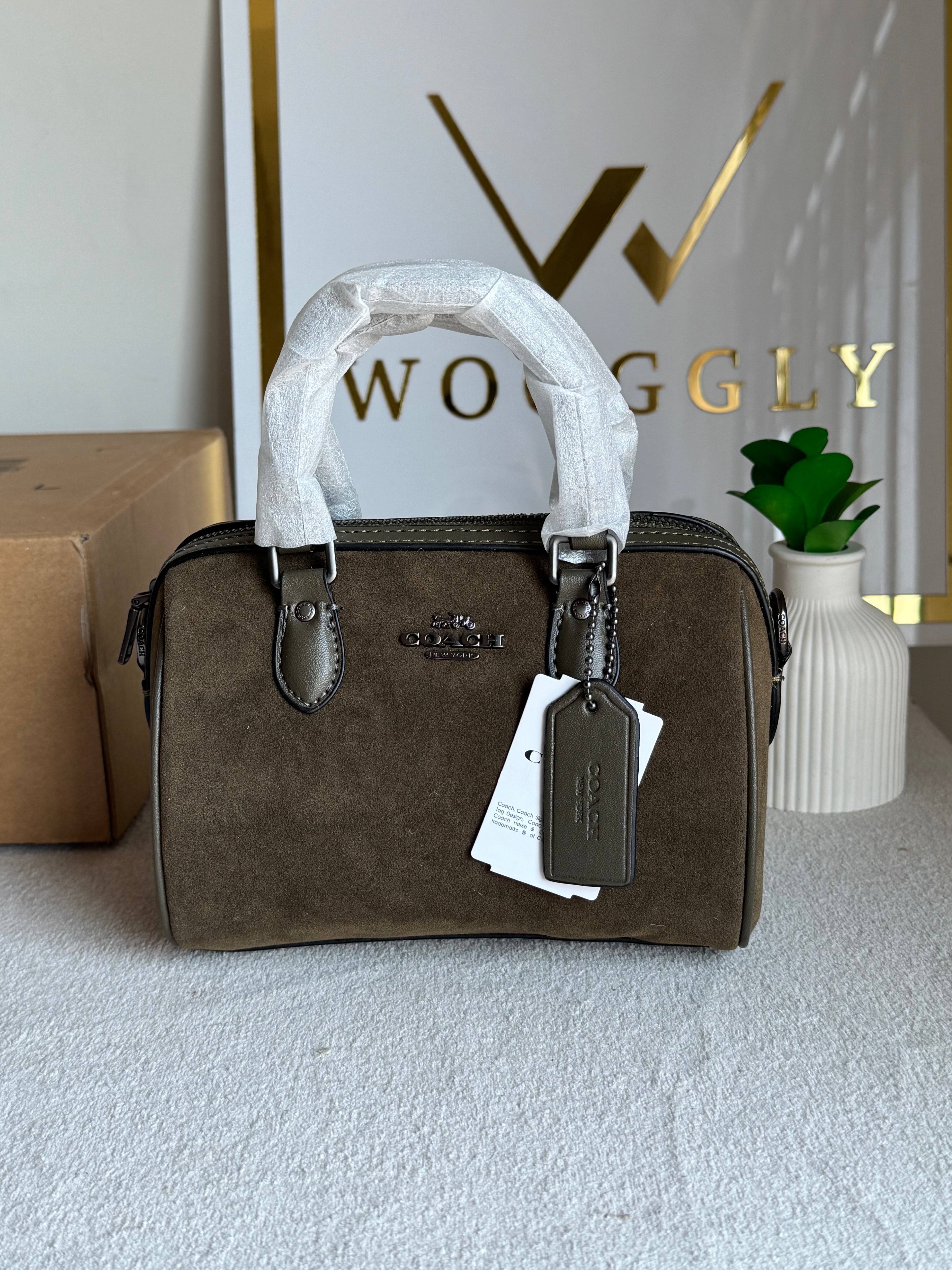 COACH Mini Duffle Bag PREMIUM with Long Strap (Olive) - BOX PACKING