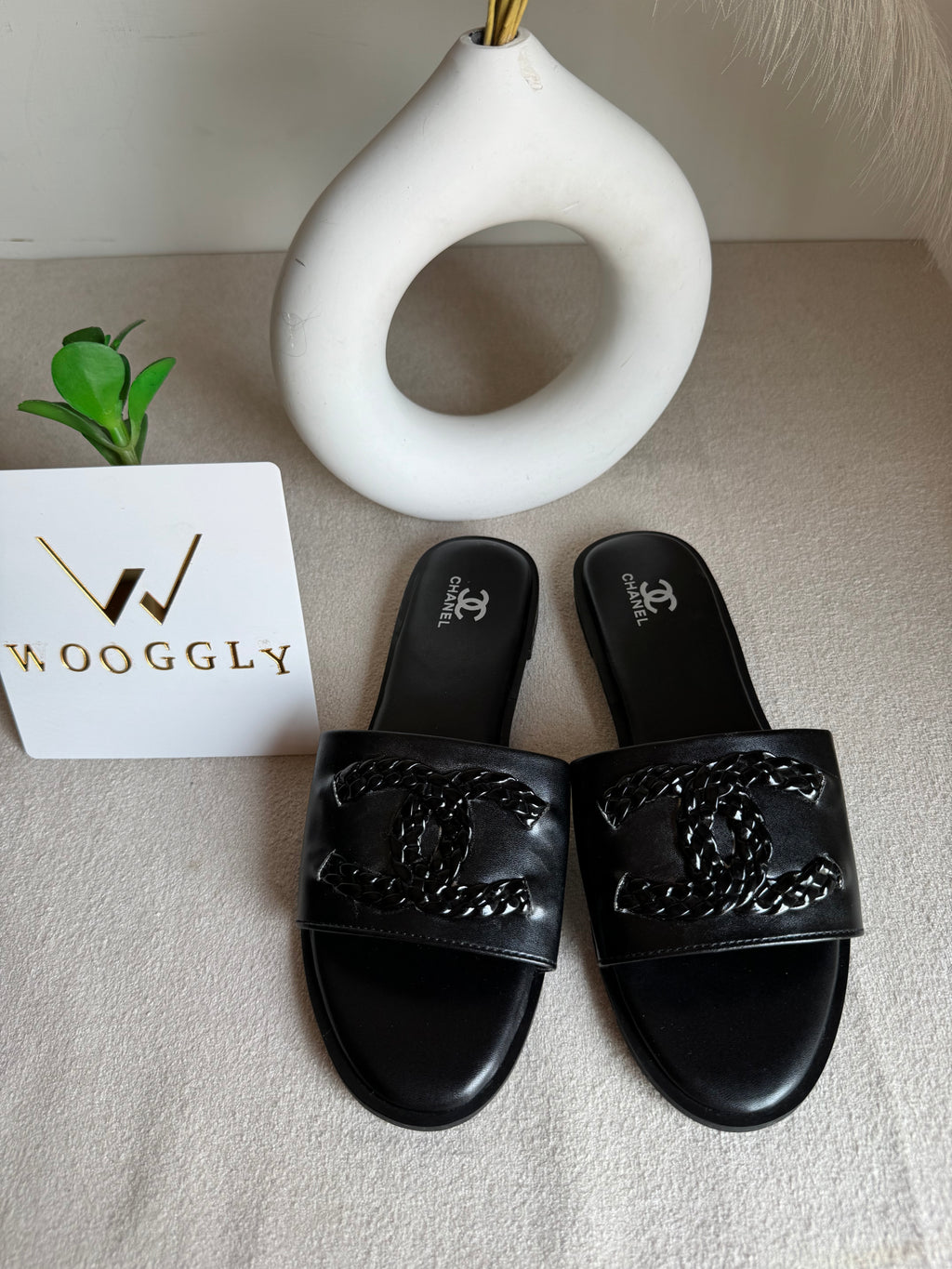 Chanel Essential Black Slides