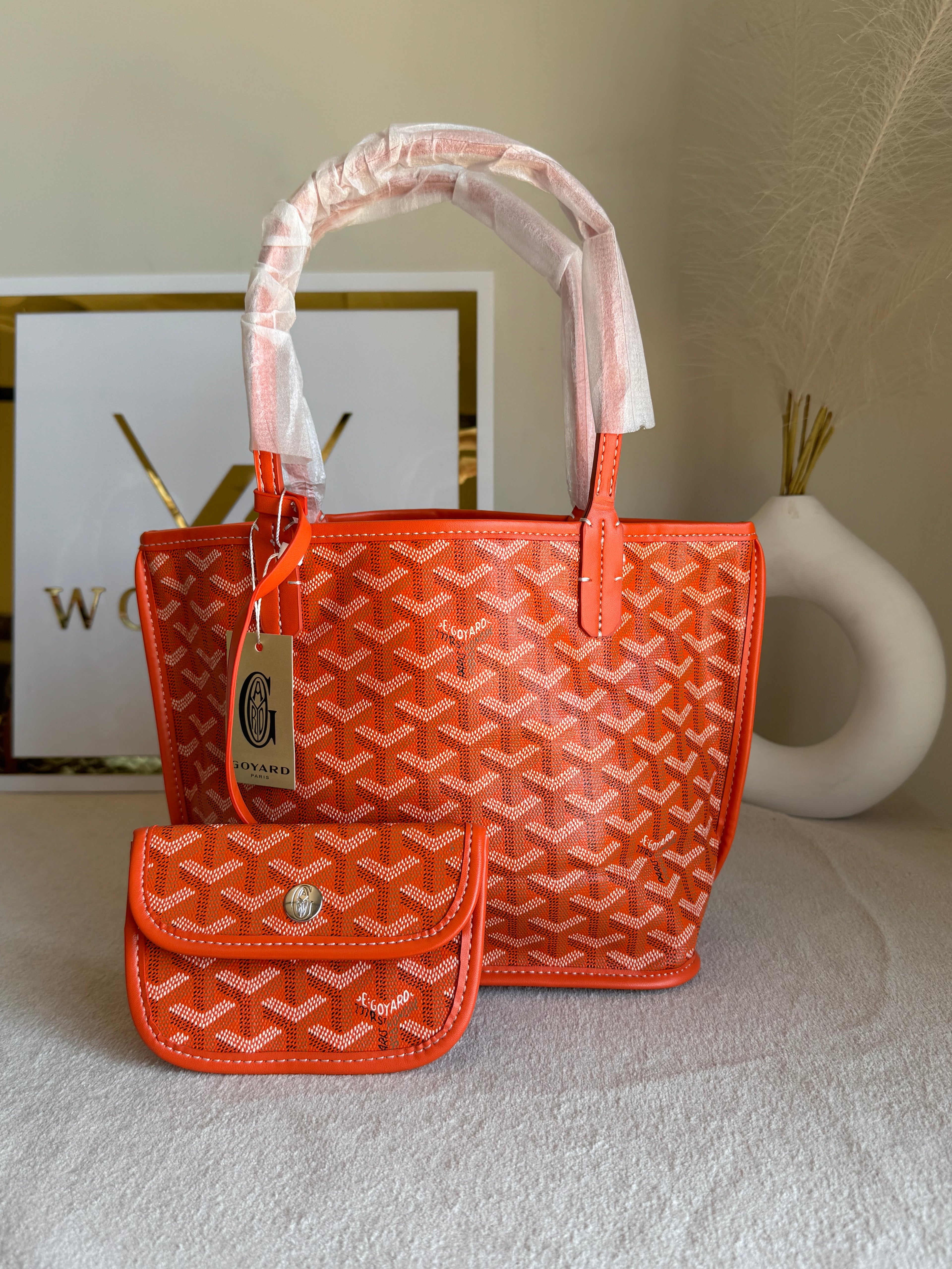 Go Yard Tote Bag - Small Orange with Magnetic Box