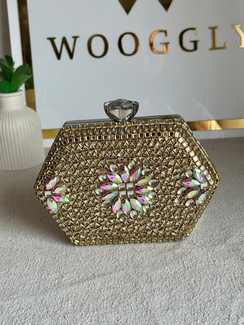Gulnaar Kundan Clutch - Multi Stone