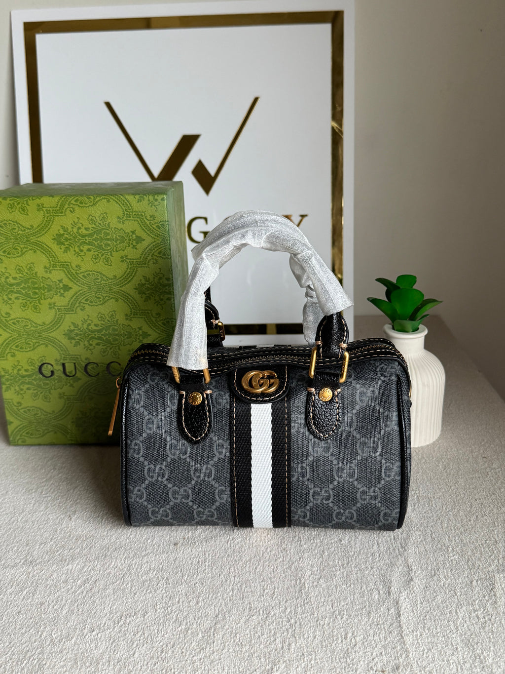 Gucci Mini Duffle Bag - Black & White