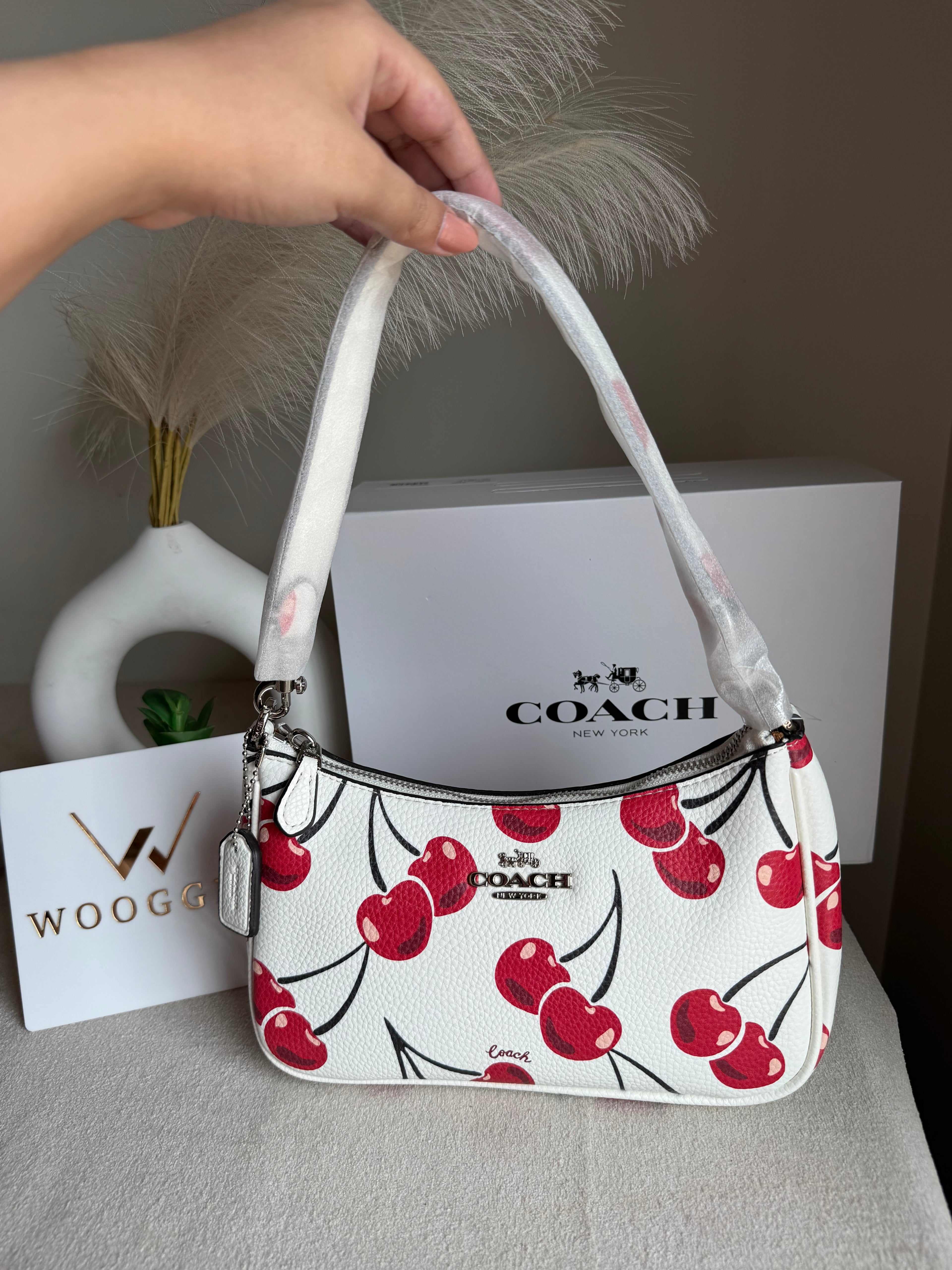 Coach TERI PREMIUM (White with Cherries) - MAGNETIC BOX PACKING