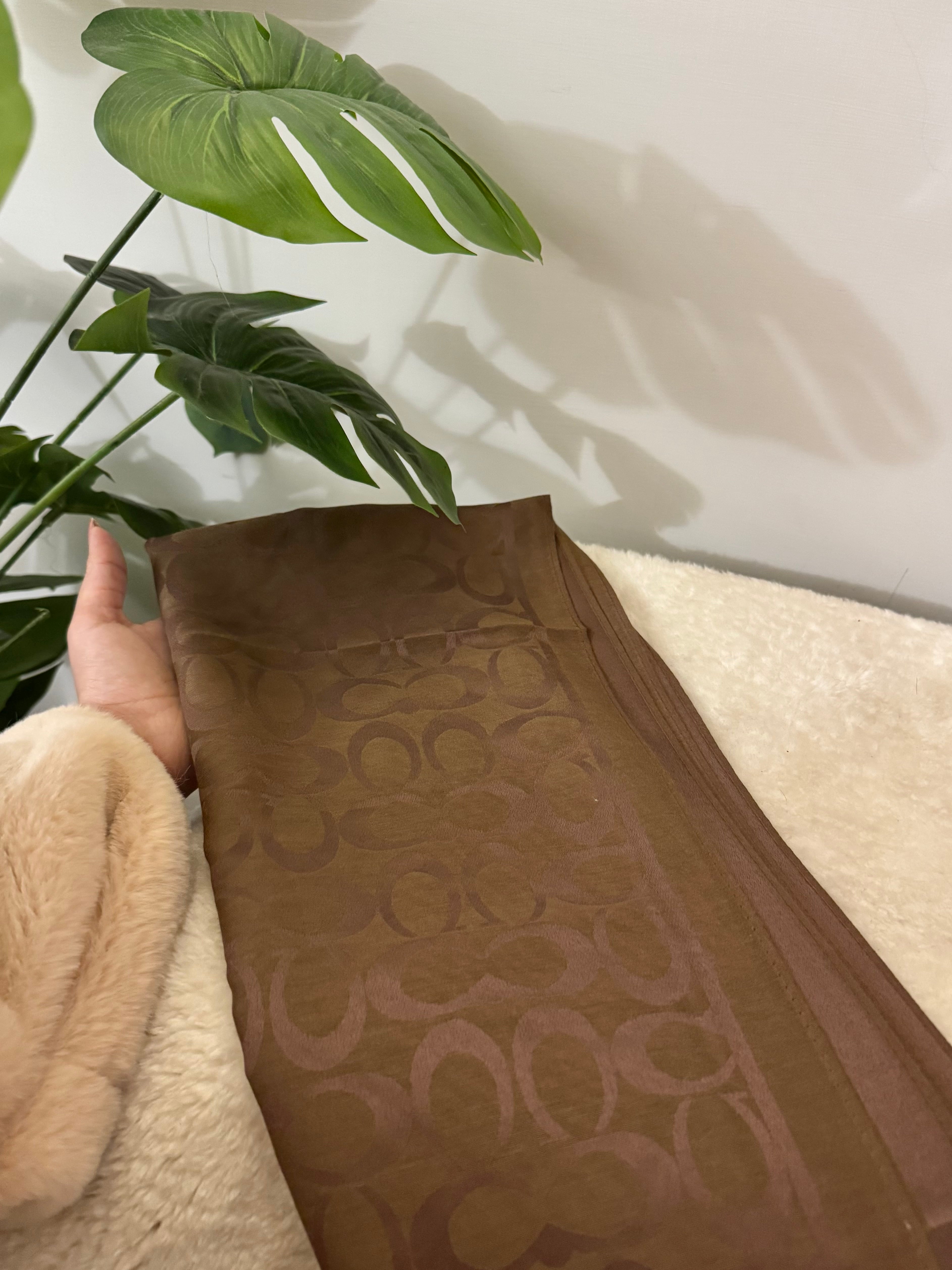 Coach Branded Shawl - Dark Brown