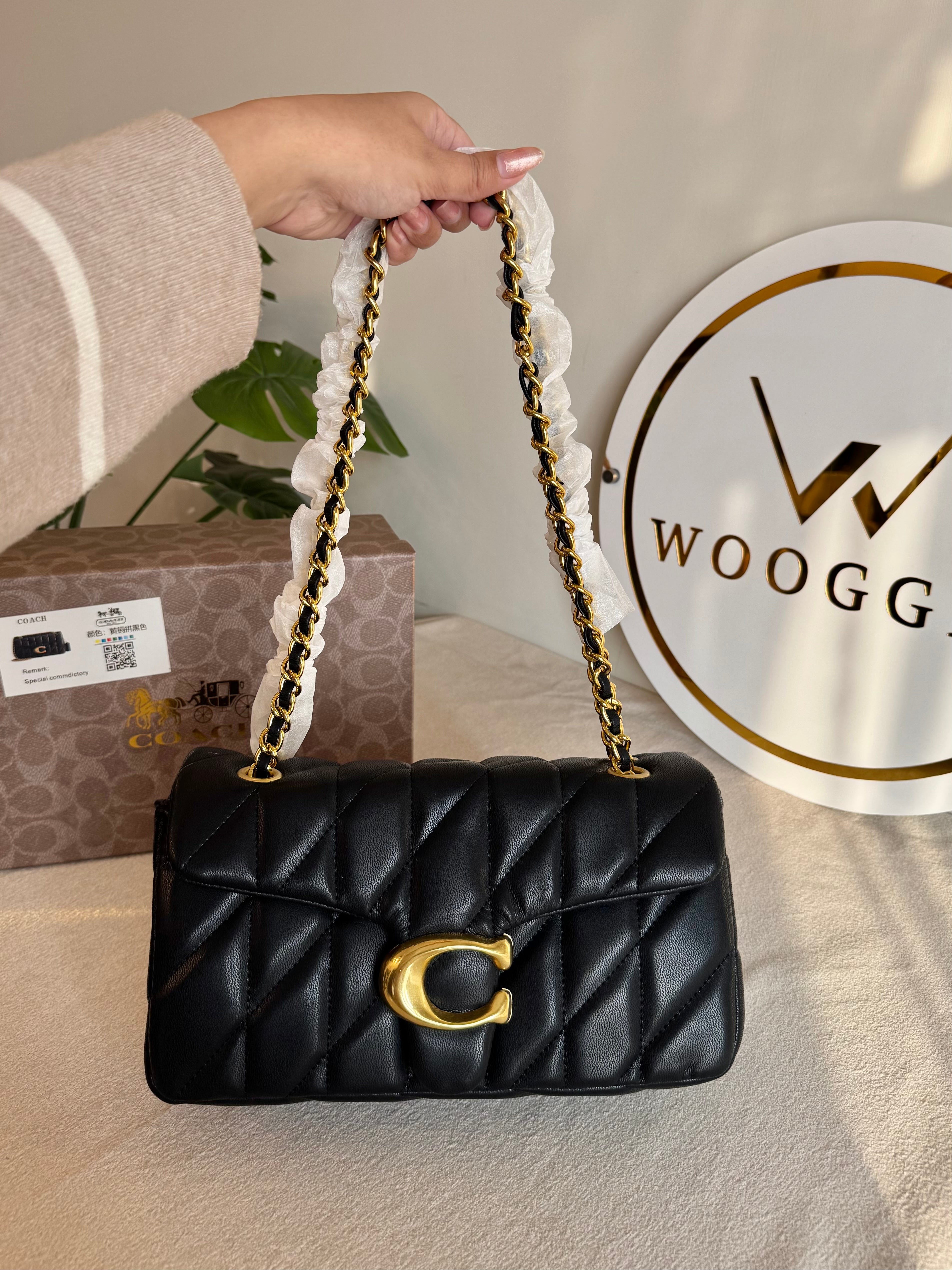 COACH Quilted Tabby PREMIUM (Black) - BOX PACKING