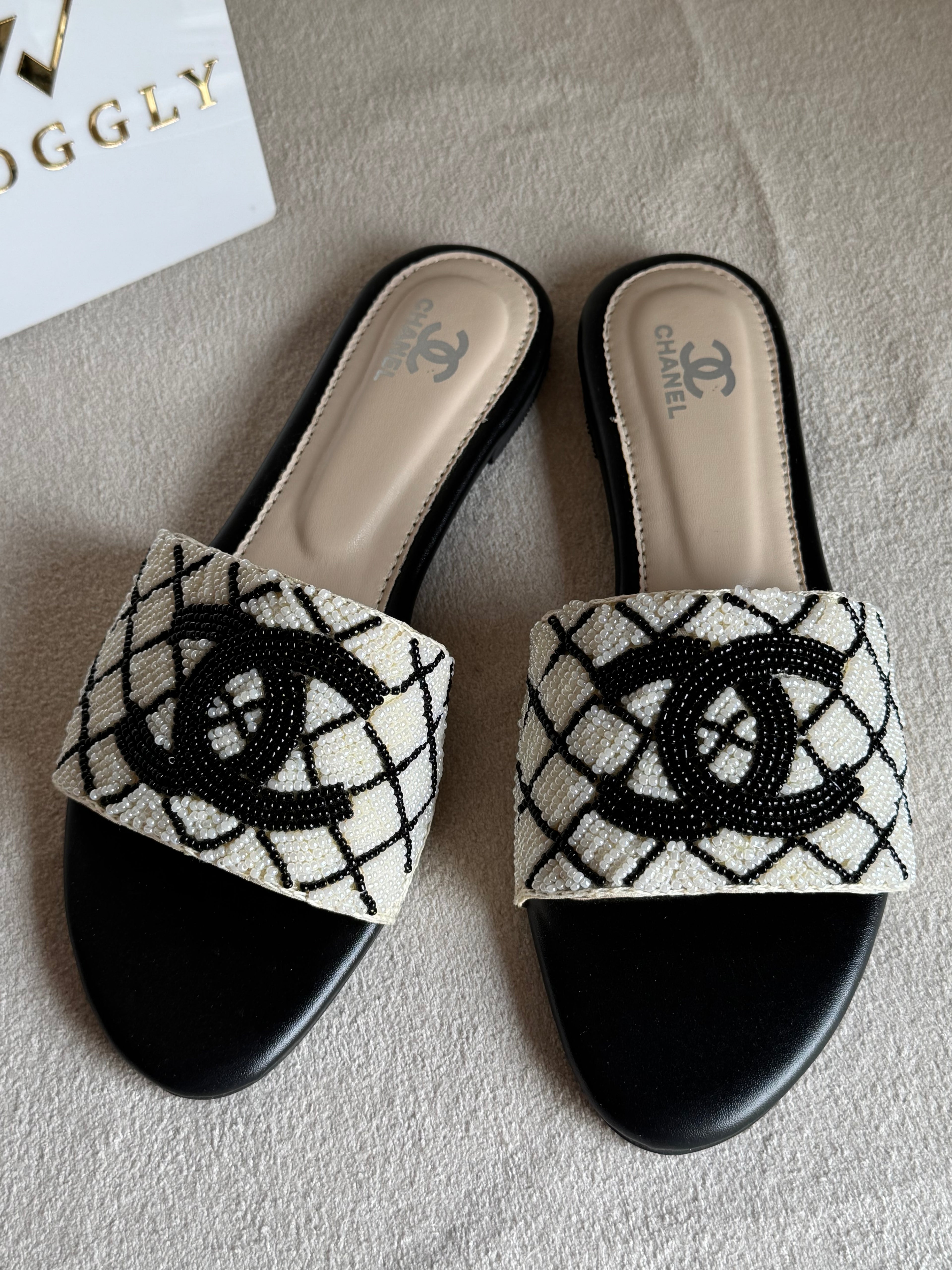Chanel Slides - Black & White