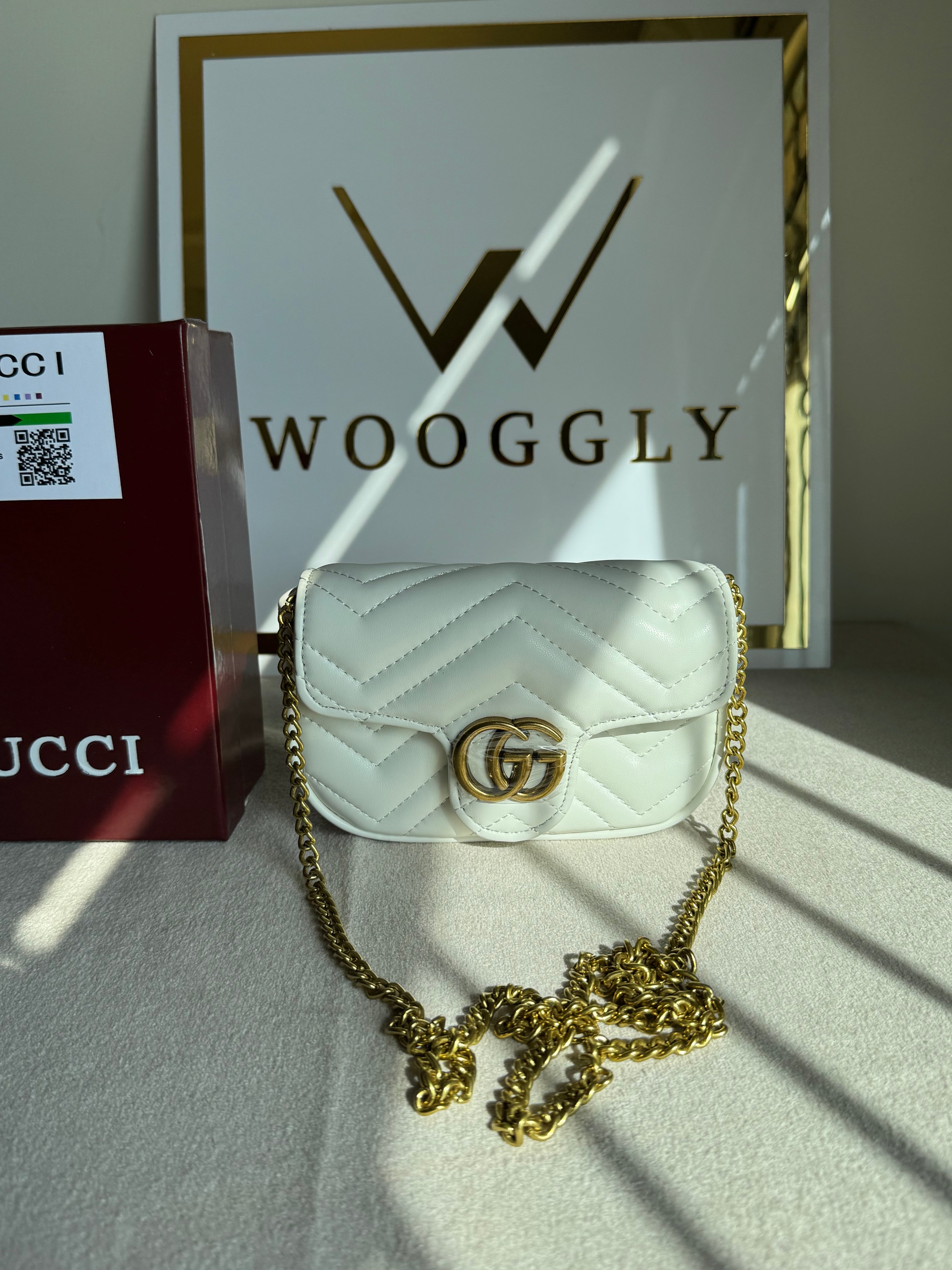 Gucci Signature Bag SMALL - Cream with Box Packing