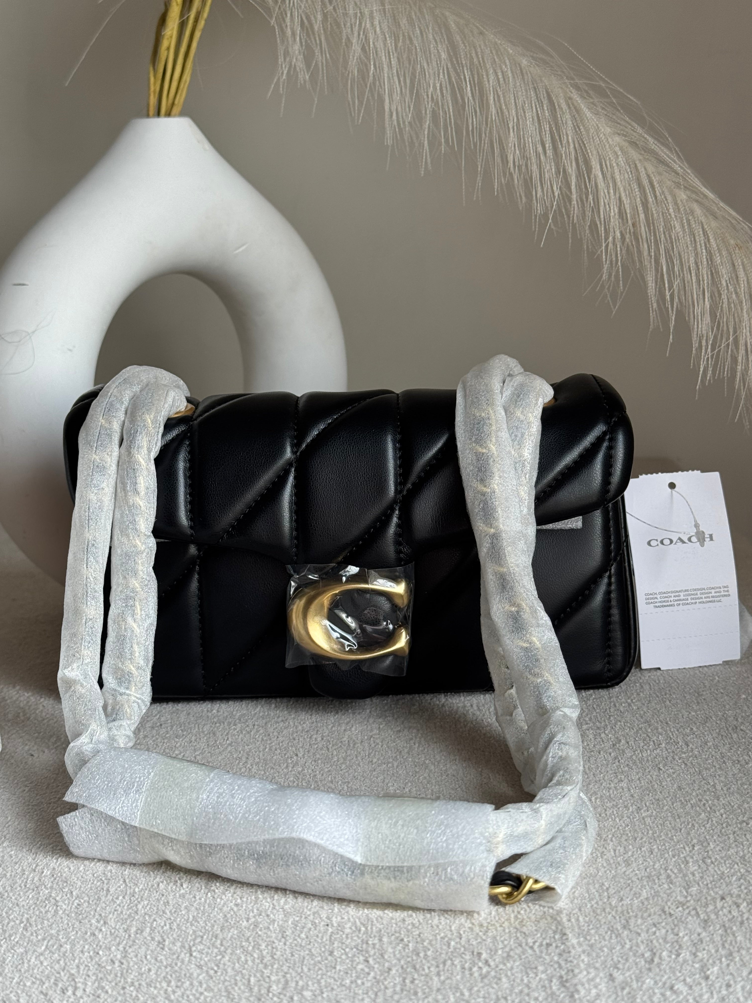 Mini Premium COACH Quilted Tabby (Black) - BOX PACKING