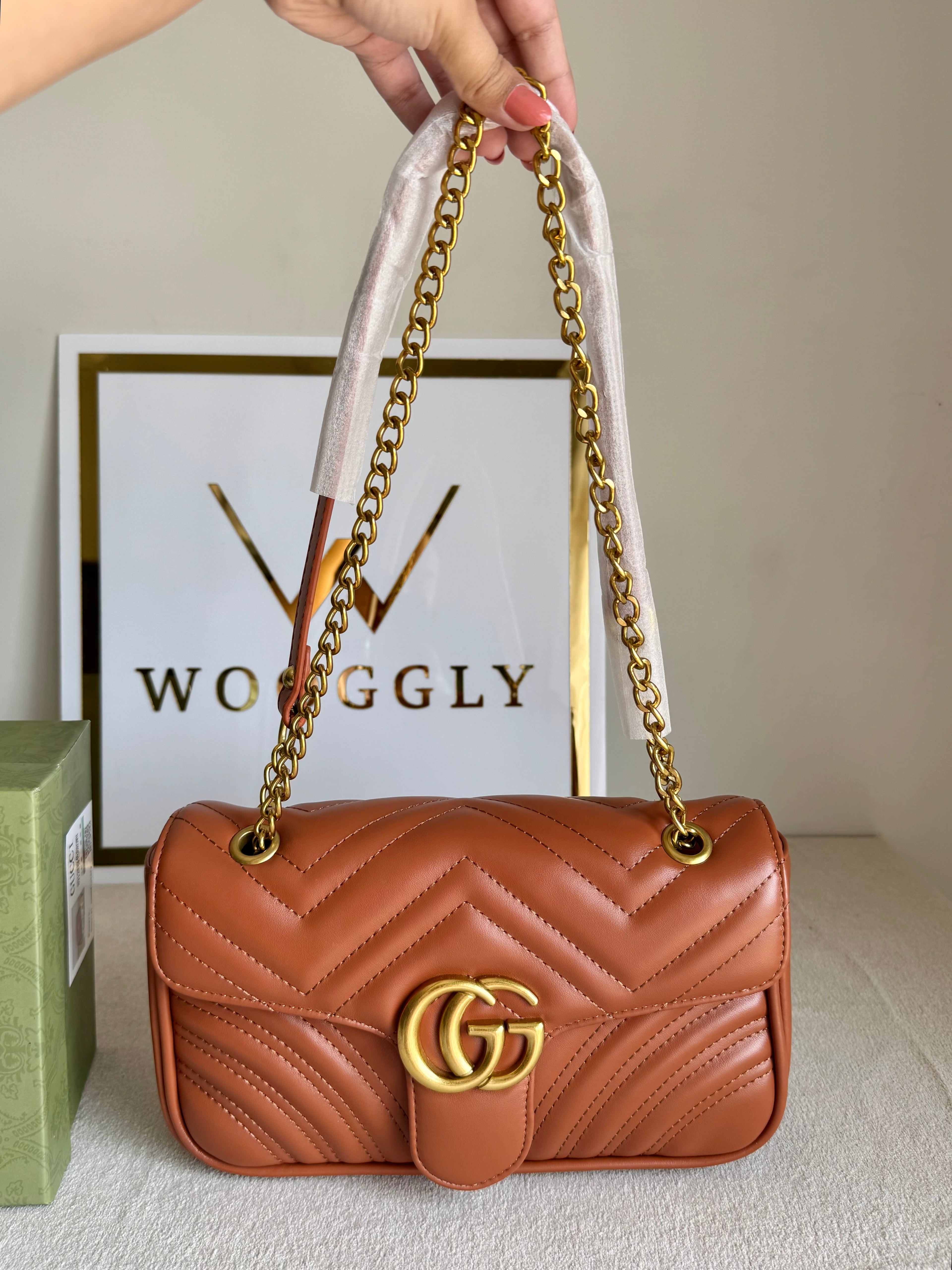 Gucci Signature Bag MEDIUM - Brown with Box Packing