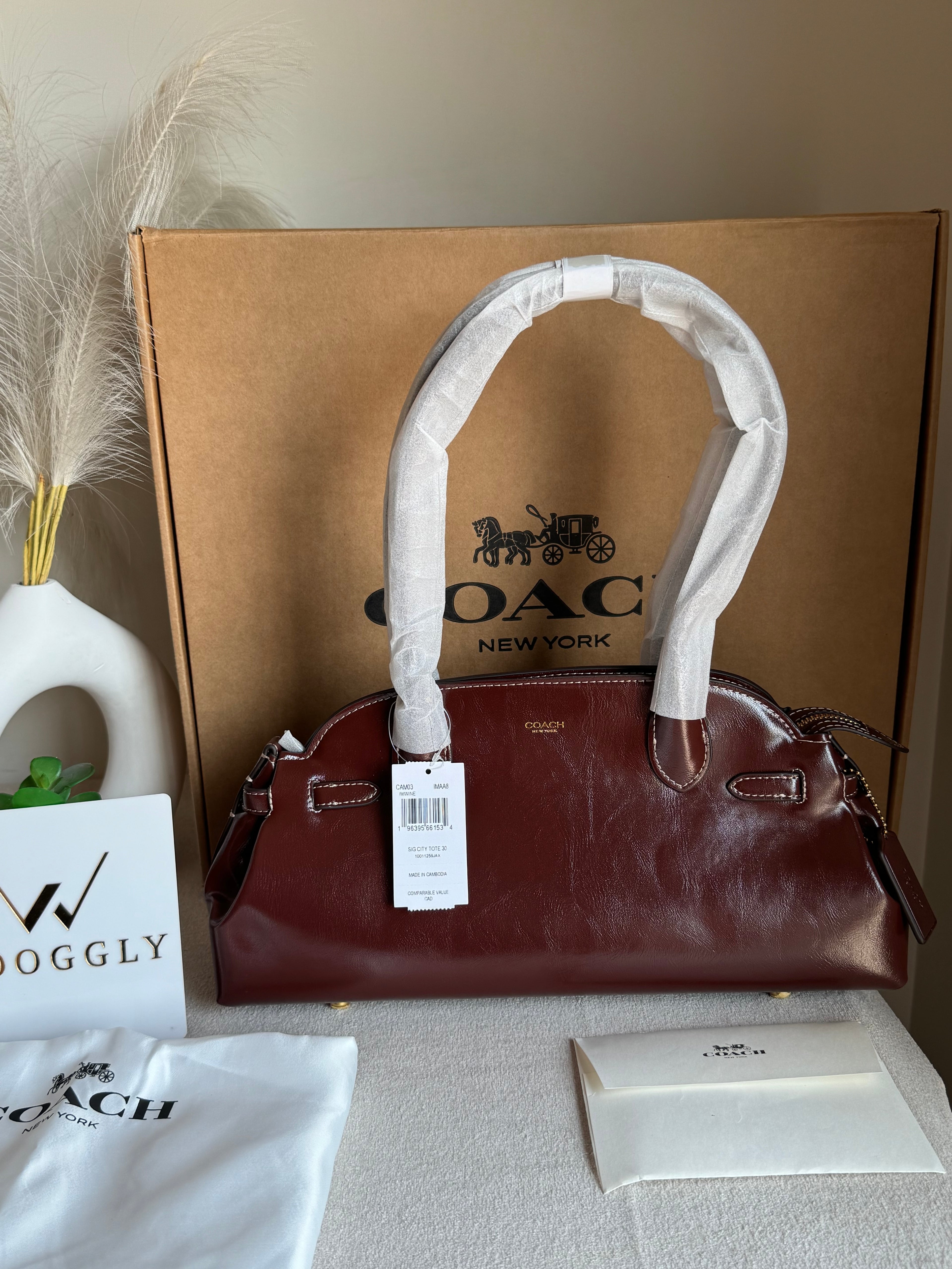 COACH Empire Bag EXTREMELY PREMIUM (Maroon) - BOX PACKING